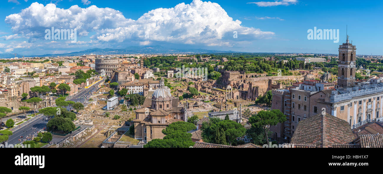 Skyline von Rom Panorama, Italien Stockfoto