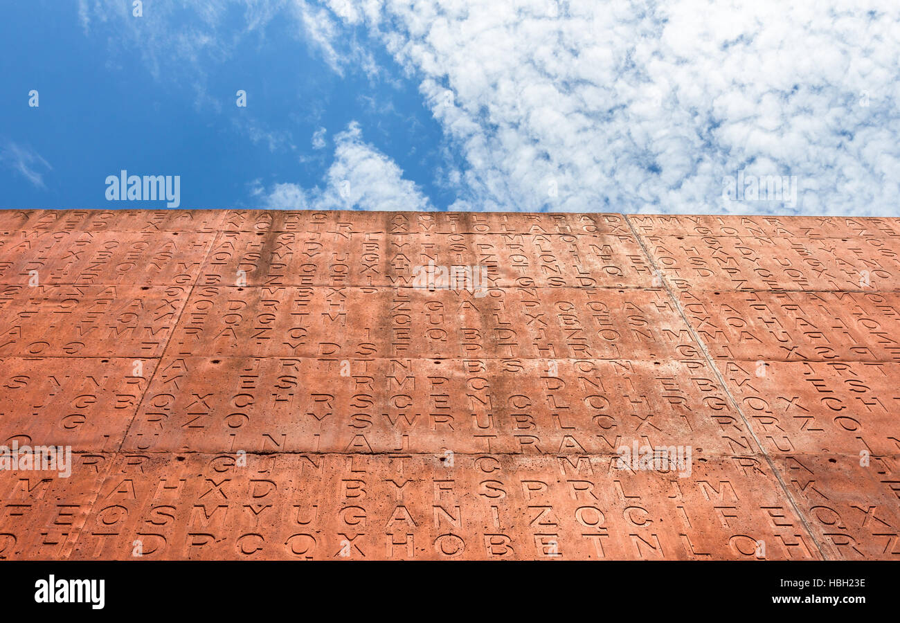 Wand von Wörtern Stockfoto