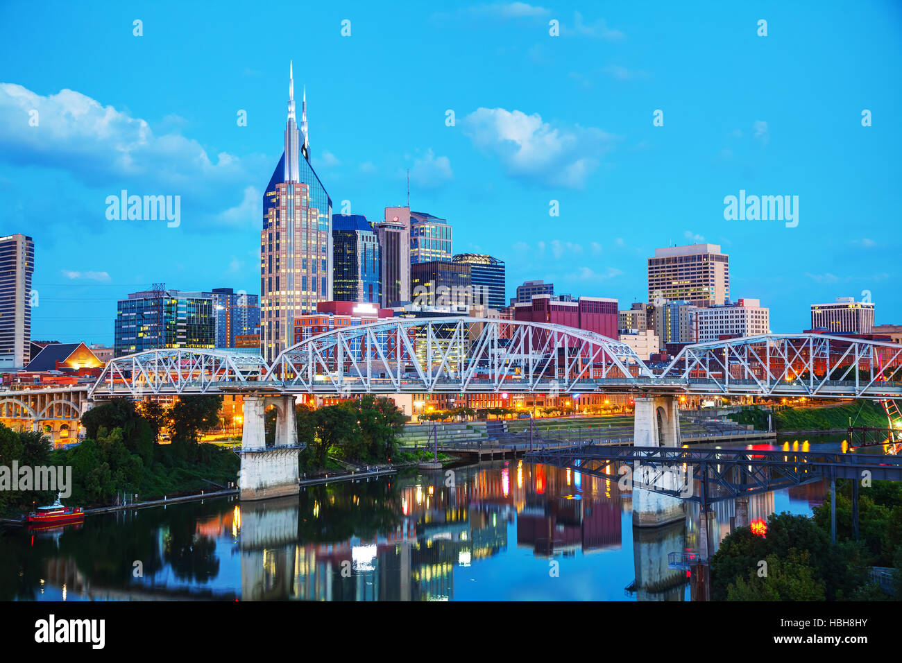 Die Innenstadt von Nashville Stadtbild am Morgen Stockfoto