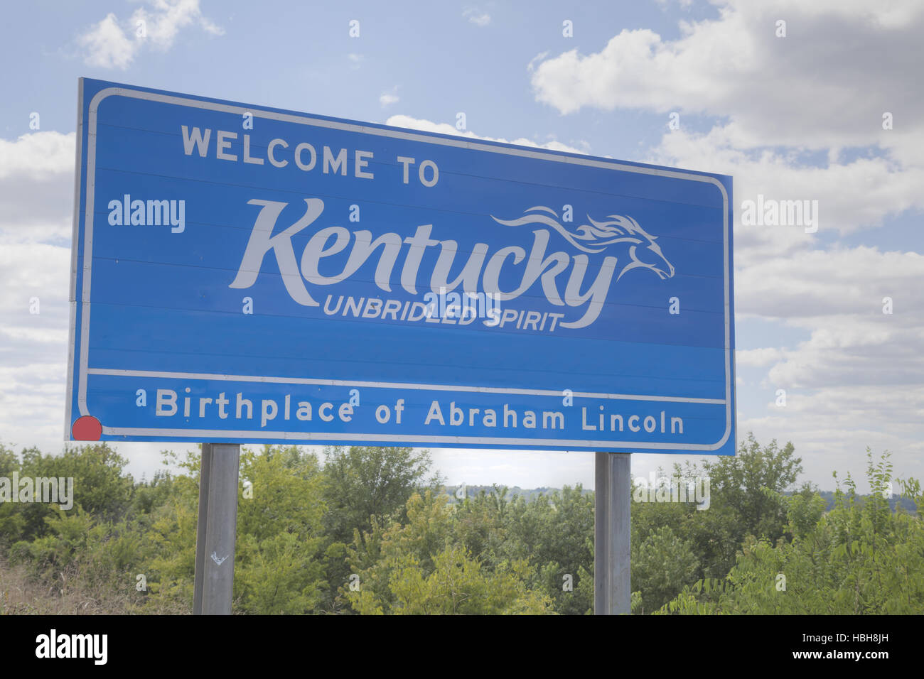 Herzlich Willkommen Sie in Kentucky Straßenschild Stockfoto