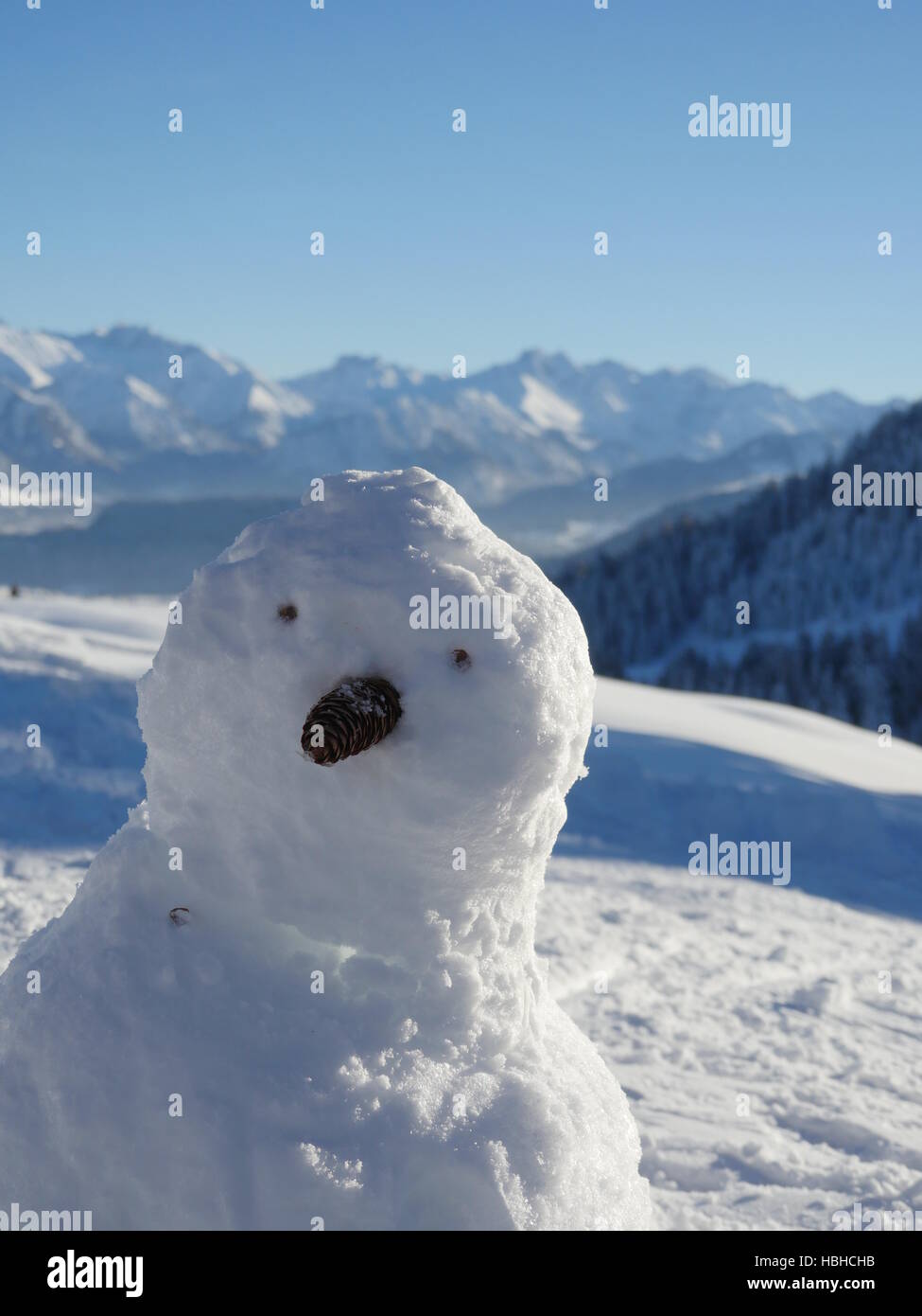 Schneemann-Gesicht Stockfoto