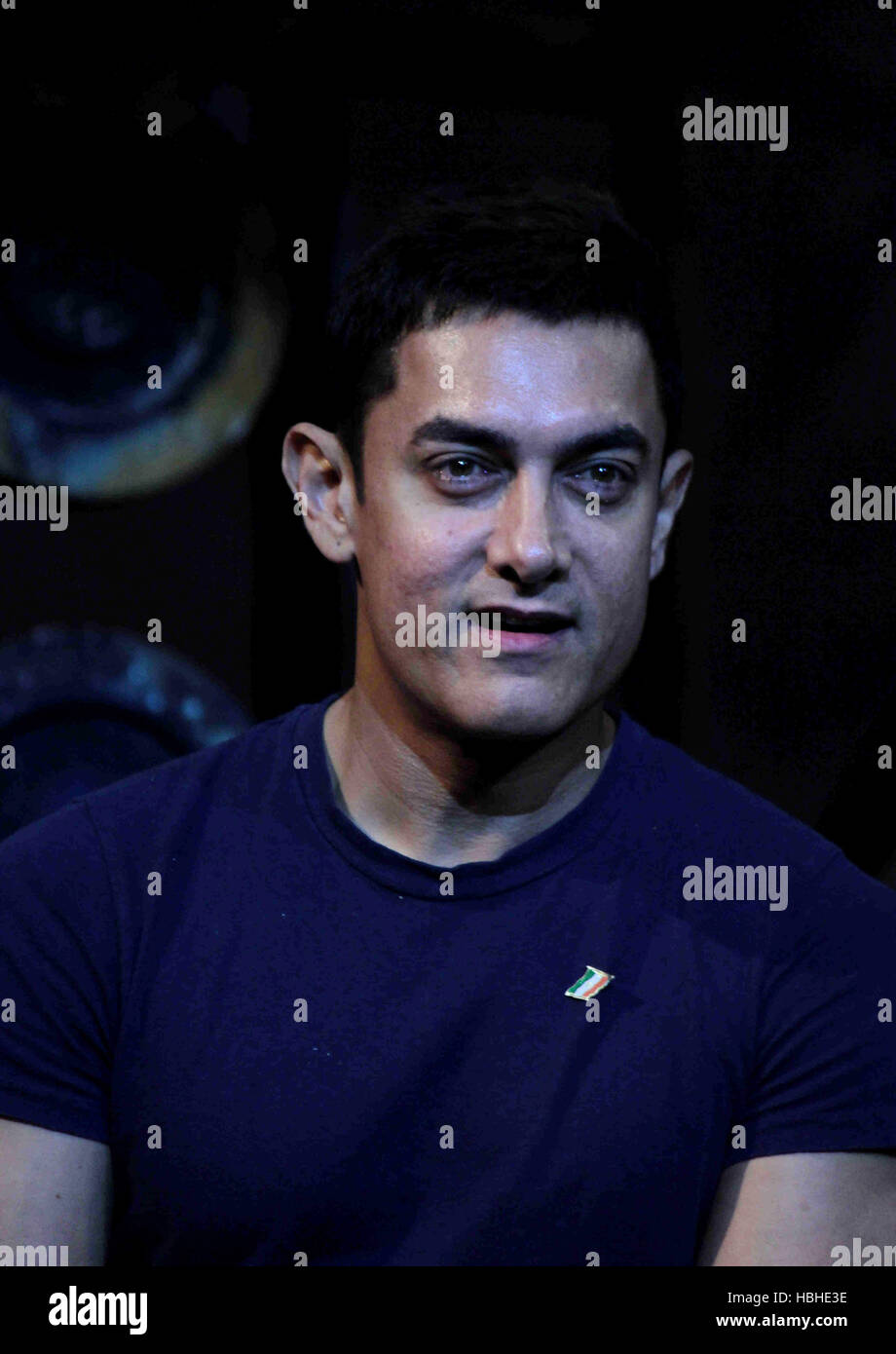 Bollywood-Schauspieler Aamir Khan während des Starts des Titelsongs 3 Dhoom Dhoom Machale Dhoom in Mumbai, Indien Stockfoto