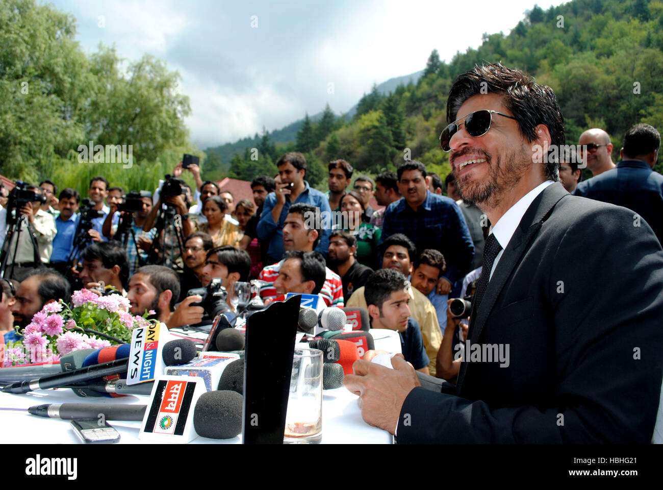 Shahrukh Khan, indische Bollywood-Pressekonferenz in Srinagar, Kaschmir, Indien Stockfoto