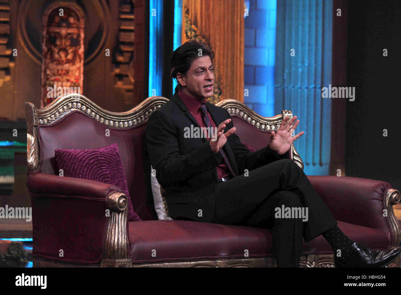 Bollywood-Schauspieler Shahrukh Khan bei den Fernsehsendungen Kuch Bhi Ho Sakta Hai von Anupam Kher in Mumbai Indien Stockfoto