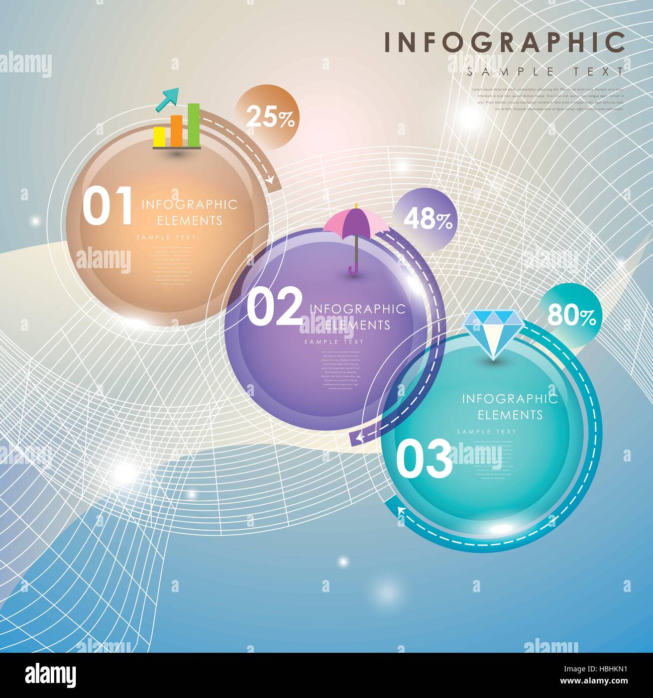 moderne abstrakte Kreisdiagramm Infografik Vektorelemente Stock Vektor