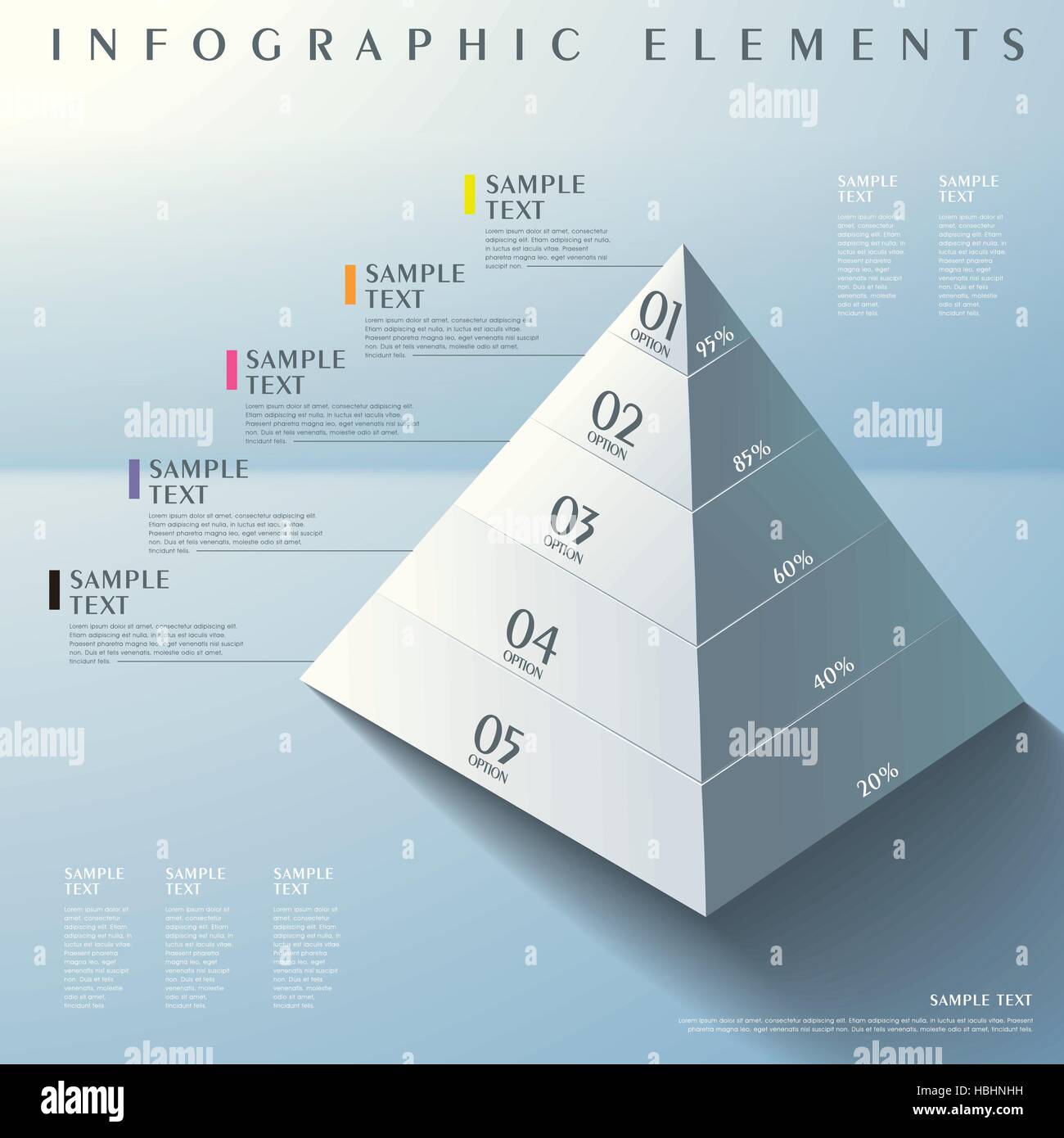 3D moderne abstrakte Pyramide Infografik Vektorelemente Stock