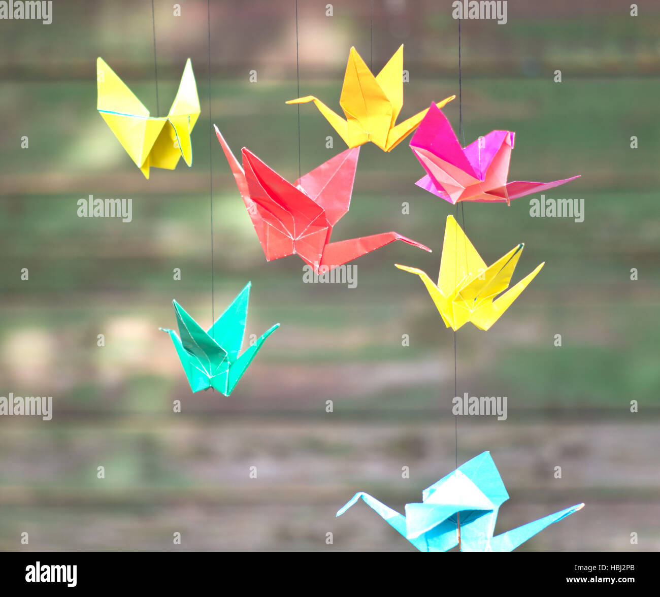 Origami Papier Vögel Stockfoto