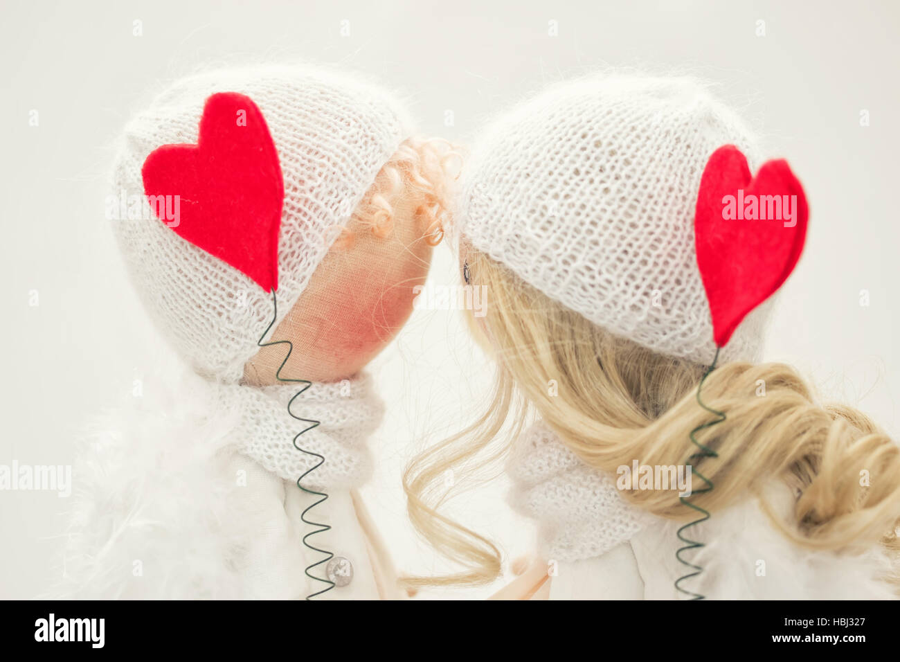 Textil-Puppe handmade - ein paar Engel Stockfoto