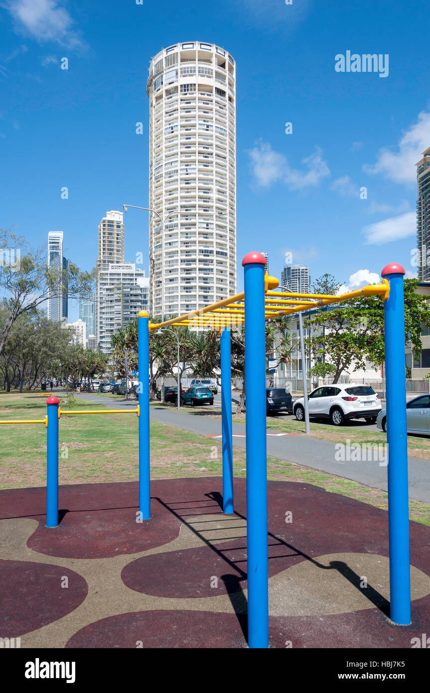 Outdoor-Fitness-Studio an der Esplanade, Surfers Paradise, City of Gold Coast, Queensland, Australien Stockfoto