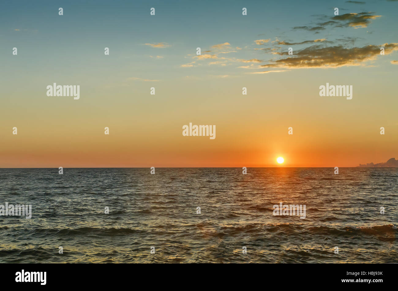 Landschaft: Sonnenuntergänge am Meer. Stockfoto