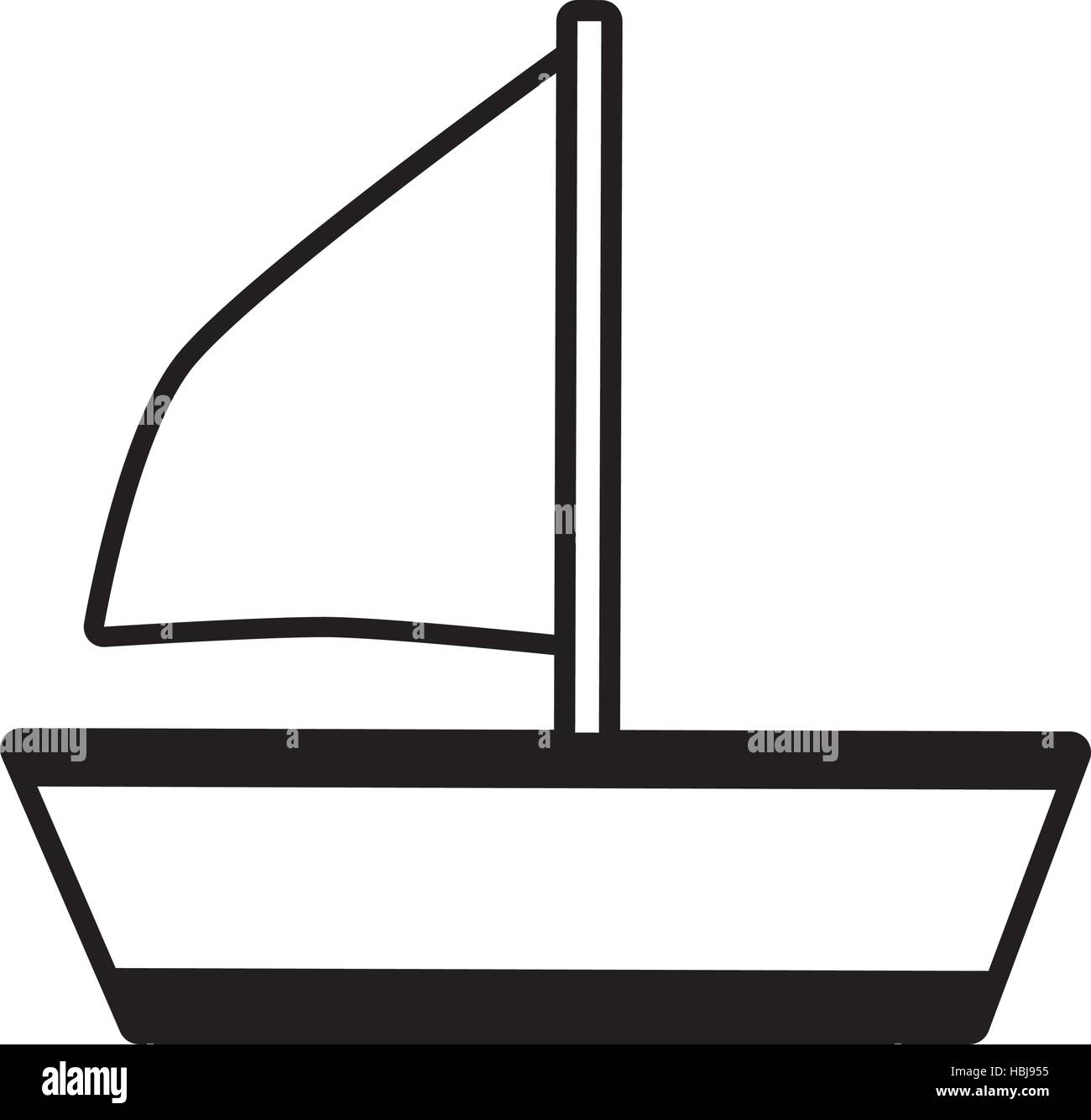 Umriss Segeln Schiff Erholung Reisen Strand Vektor Illustration Eps 10 Stock Vektor