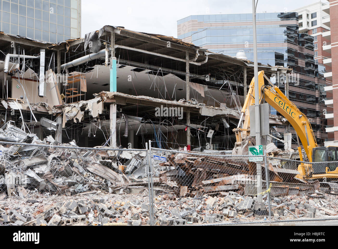 Städtische Gebäude Abbruchbaustelle - Arlington, Virginia, Vereinigte Staaten Stockfoto