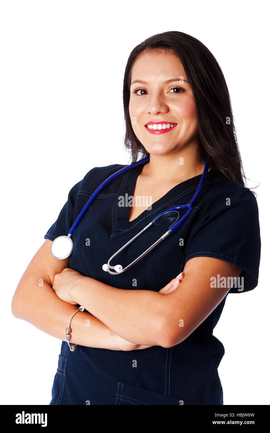 Glücklich lächelnd Krankenschwester Stockfoto