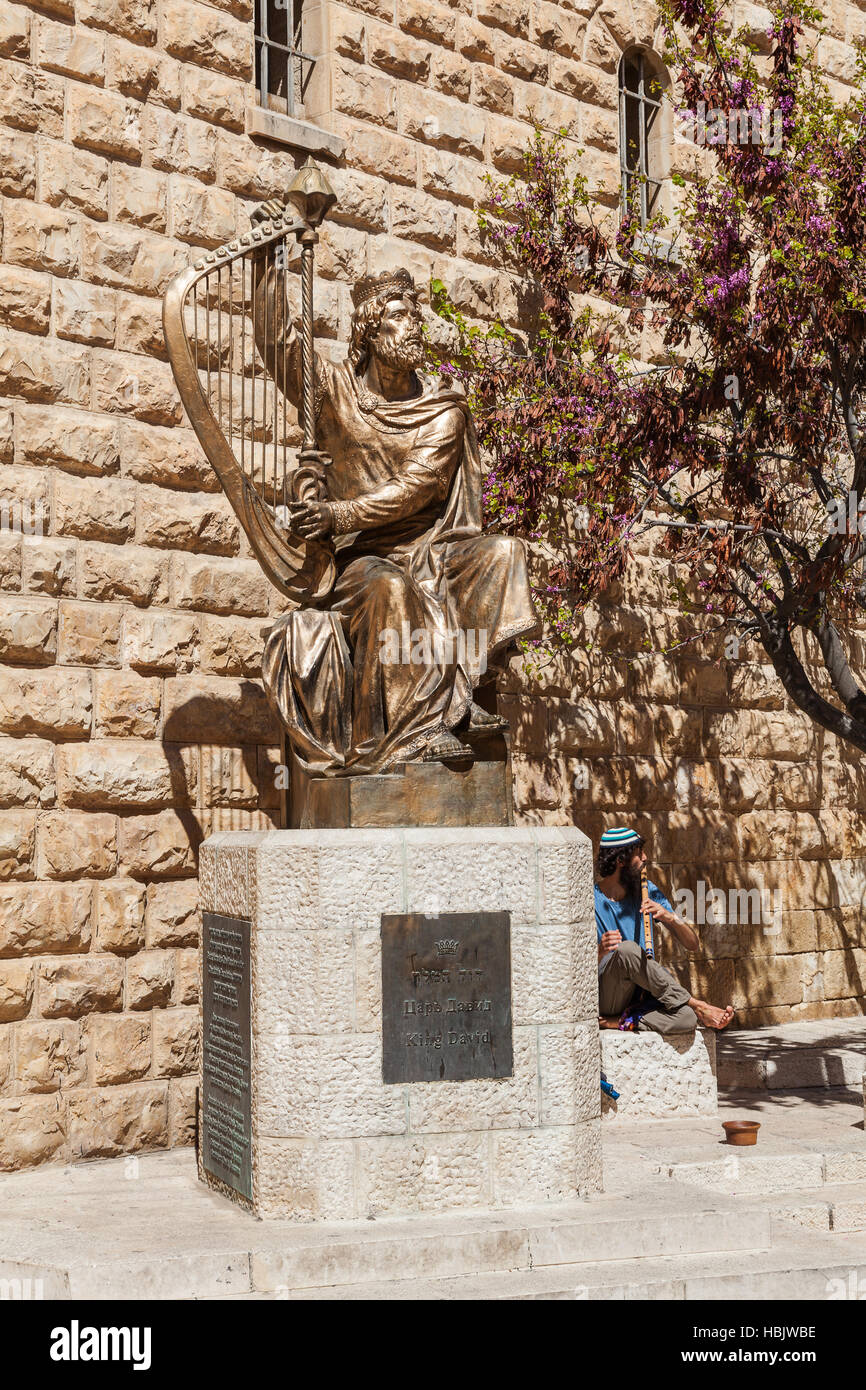 König David-Statue in Jerusalem Stockfoto