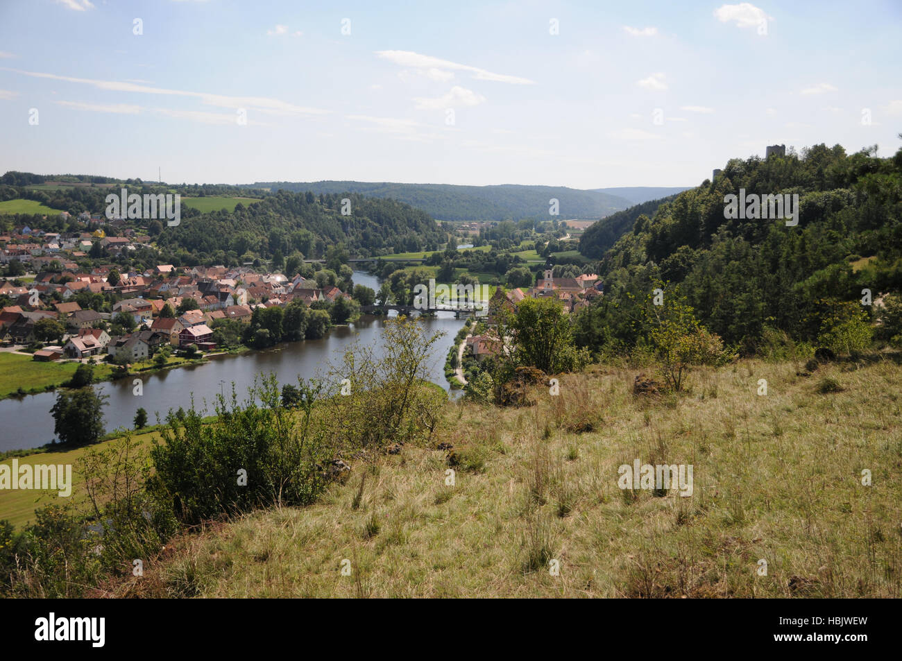 Kallmünz, Naab, Vils, Burg-Ruine Stockfoto