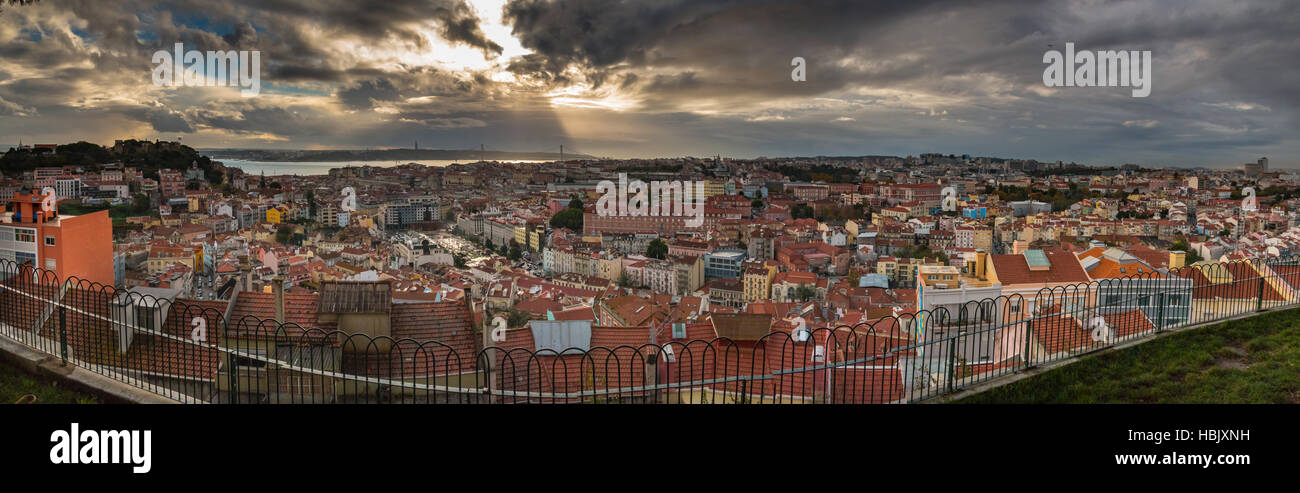 Lissabon, Portugal-Panorama-Ansicht Stockfoto