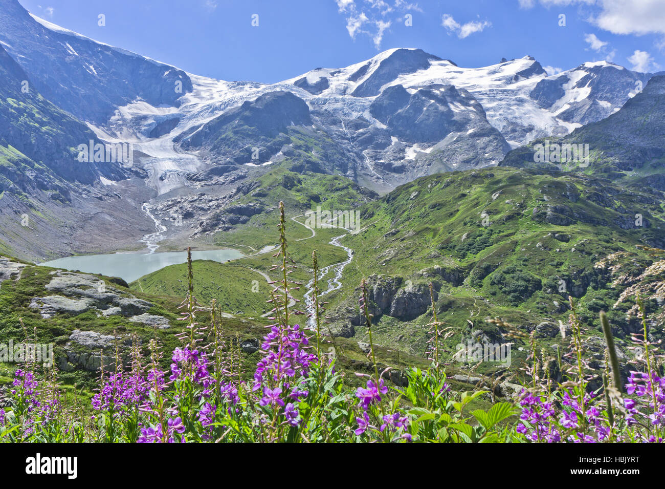 Alpen, Schweiz, Gletscher, See Stockfoto