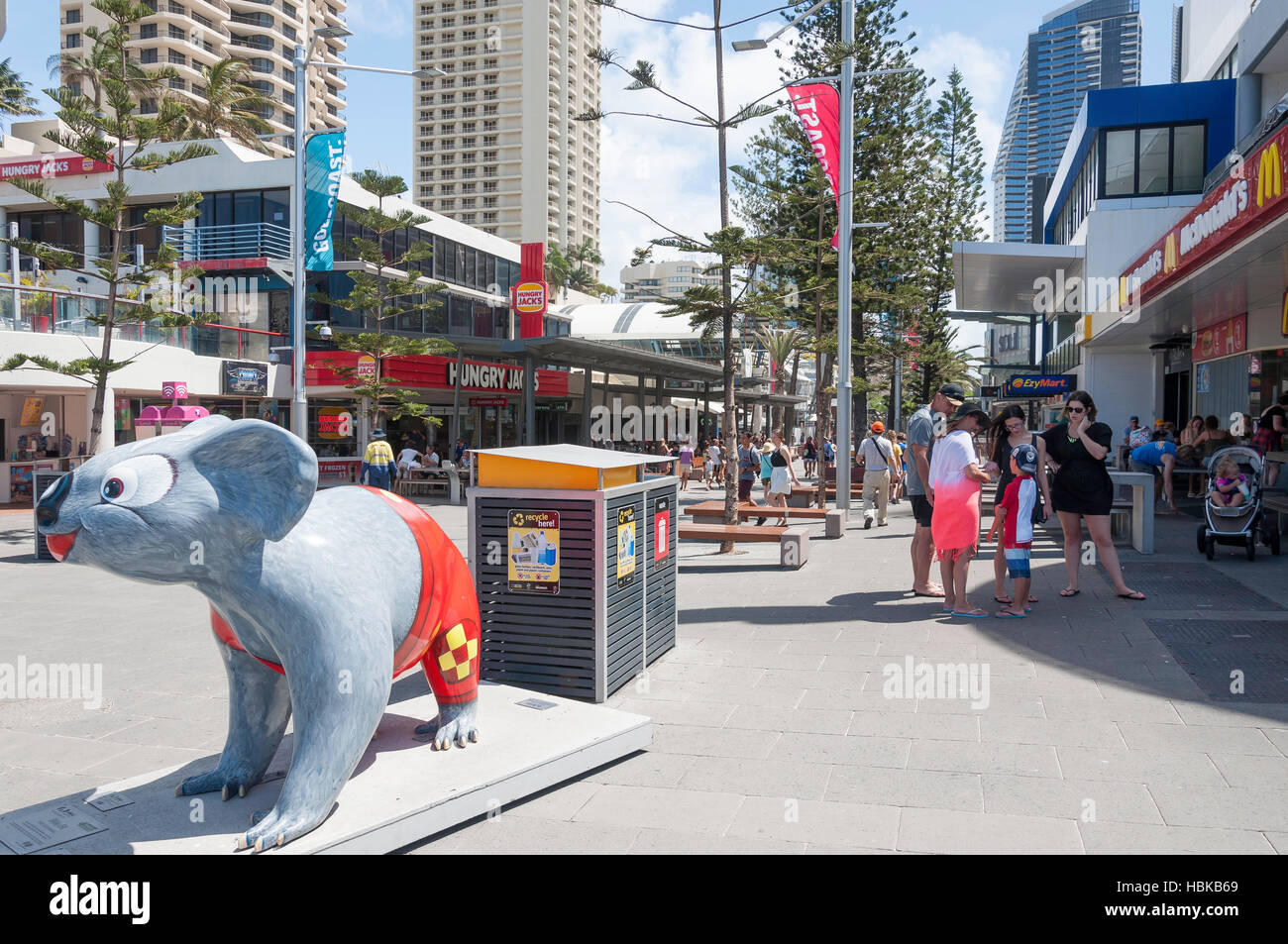 Cavill (Mall) Avenue, Surfers Paradise City of Gold Coast, Queensland, Australien Stockfoto
