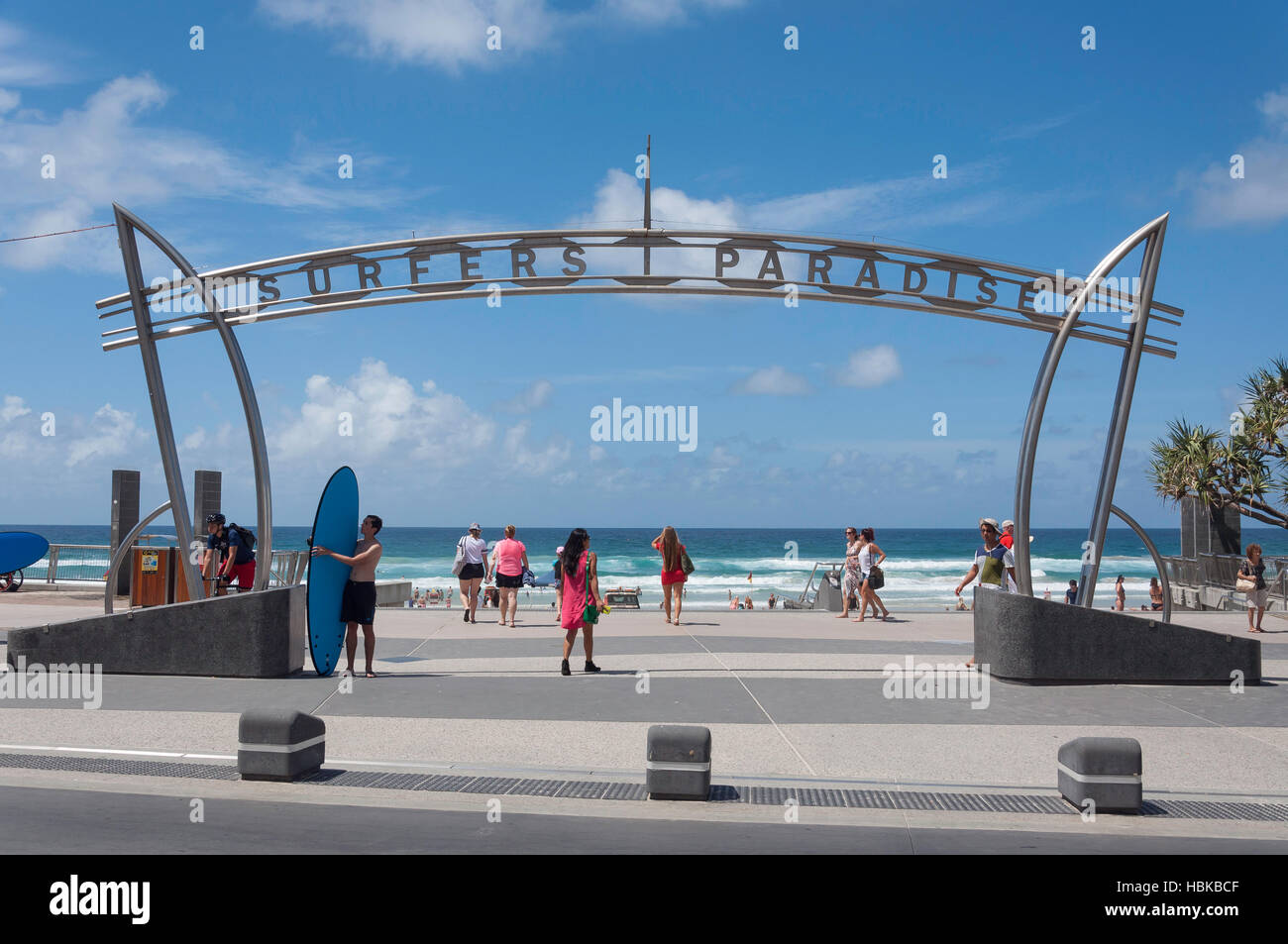 Surfers Paradise zu signieren, The Esplanade, Surfers Paradise City of Gold Coast, Queensland, Australien Stockfoto