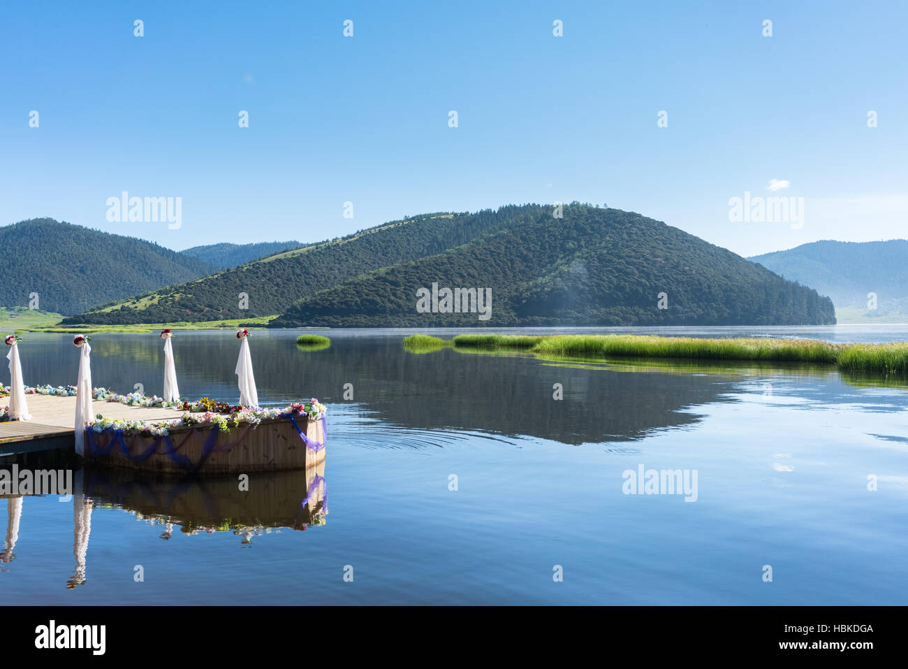 romantischer See Stockfoto