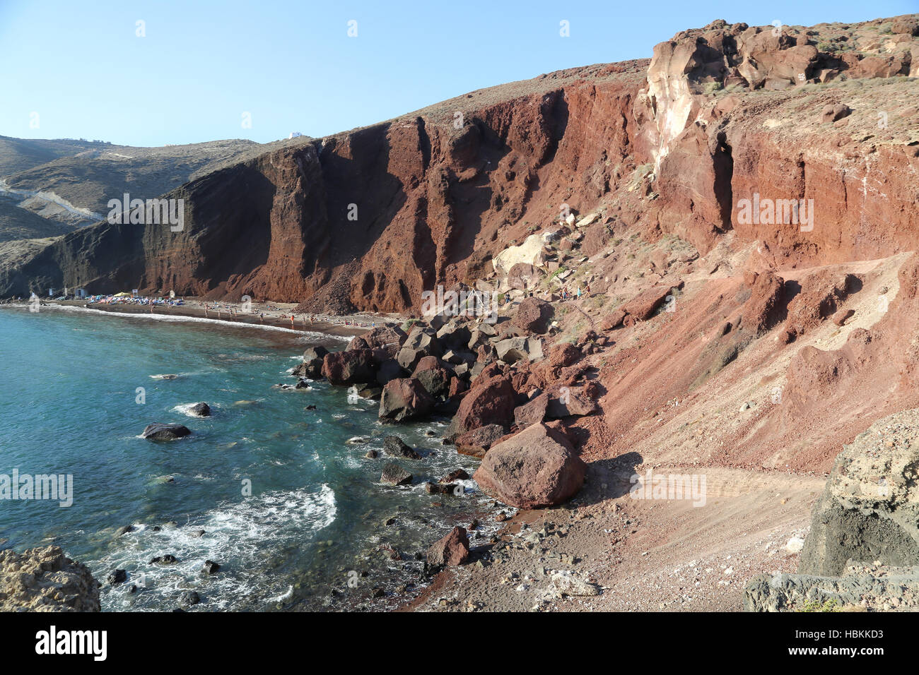 Red Beach-Santorini Stockfoto