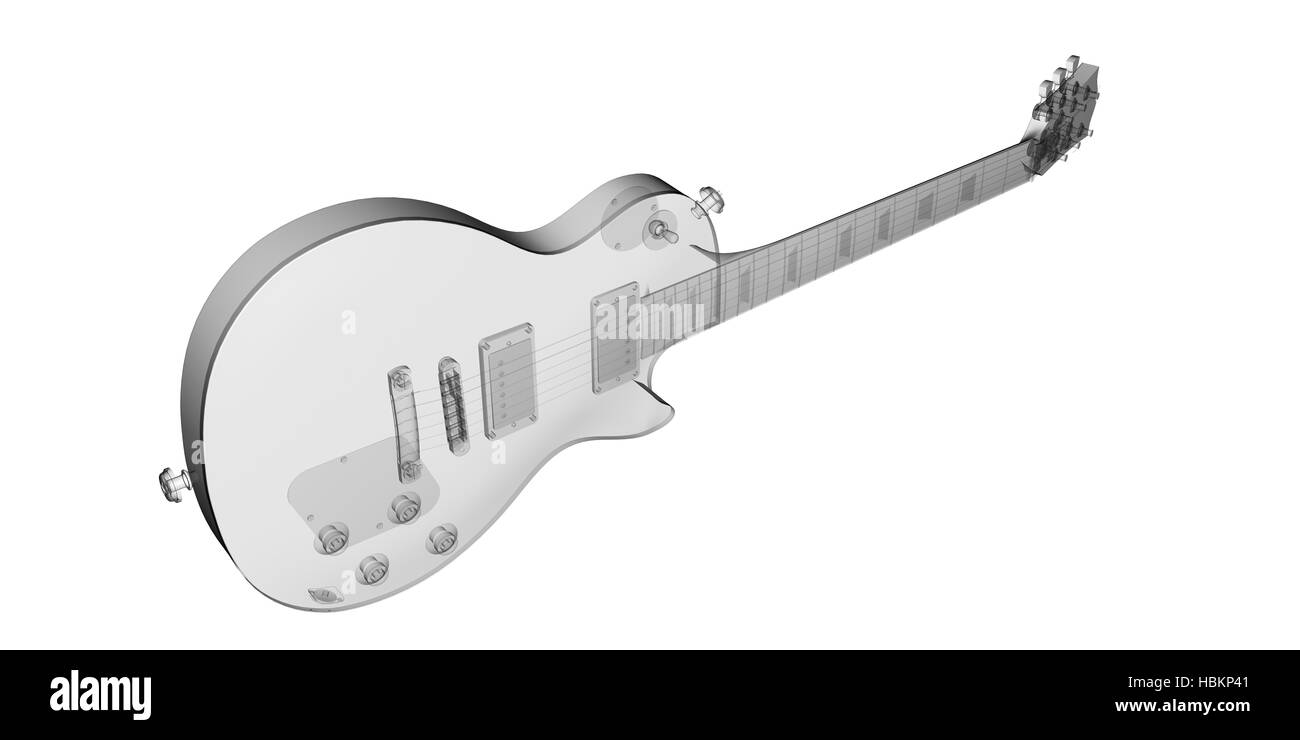 isolierte transparente Gitarre Bild Stockfoto