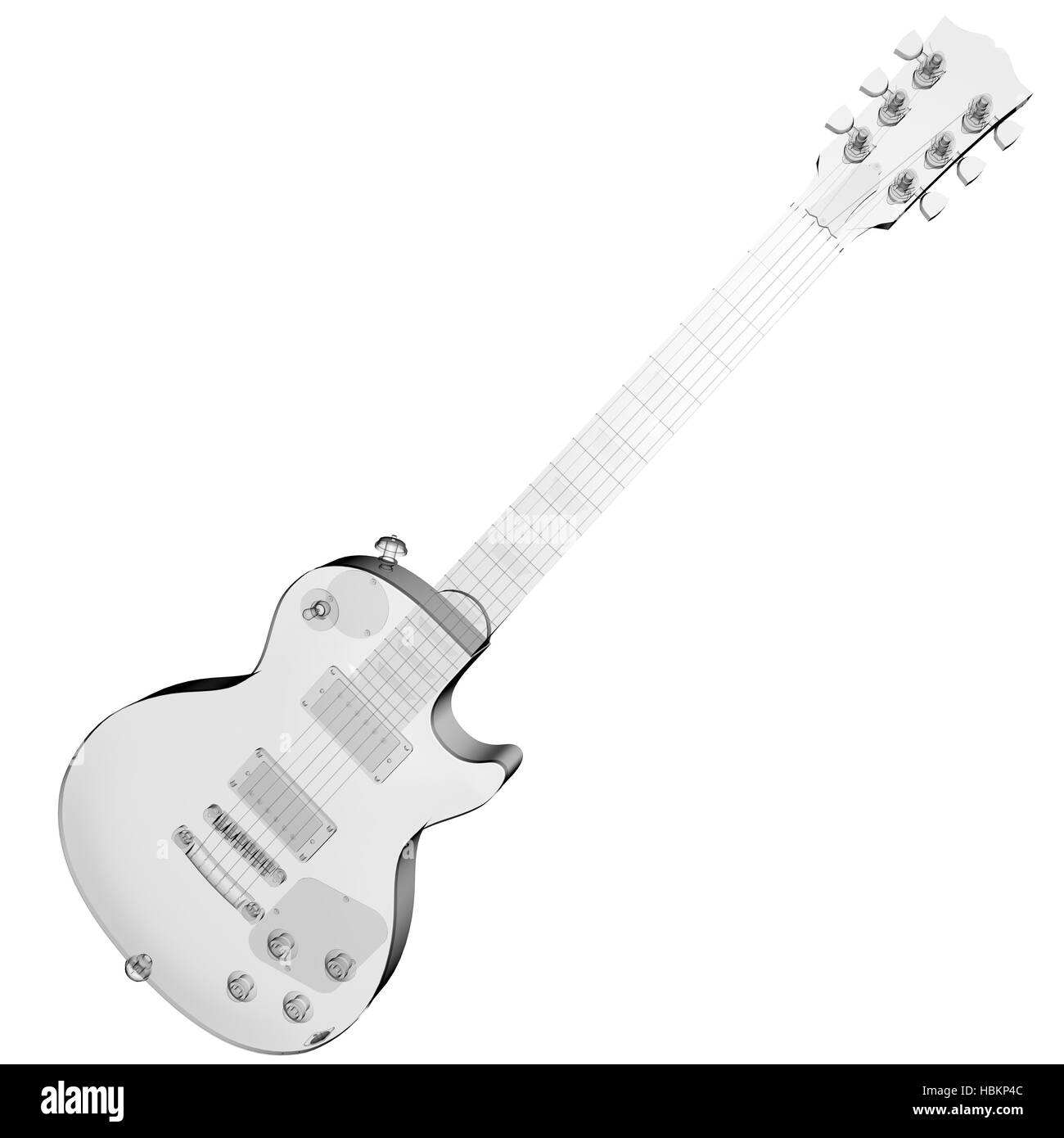 isolierte transparente Gitarre Bild Stockfoto