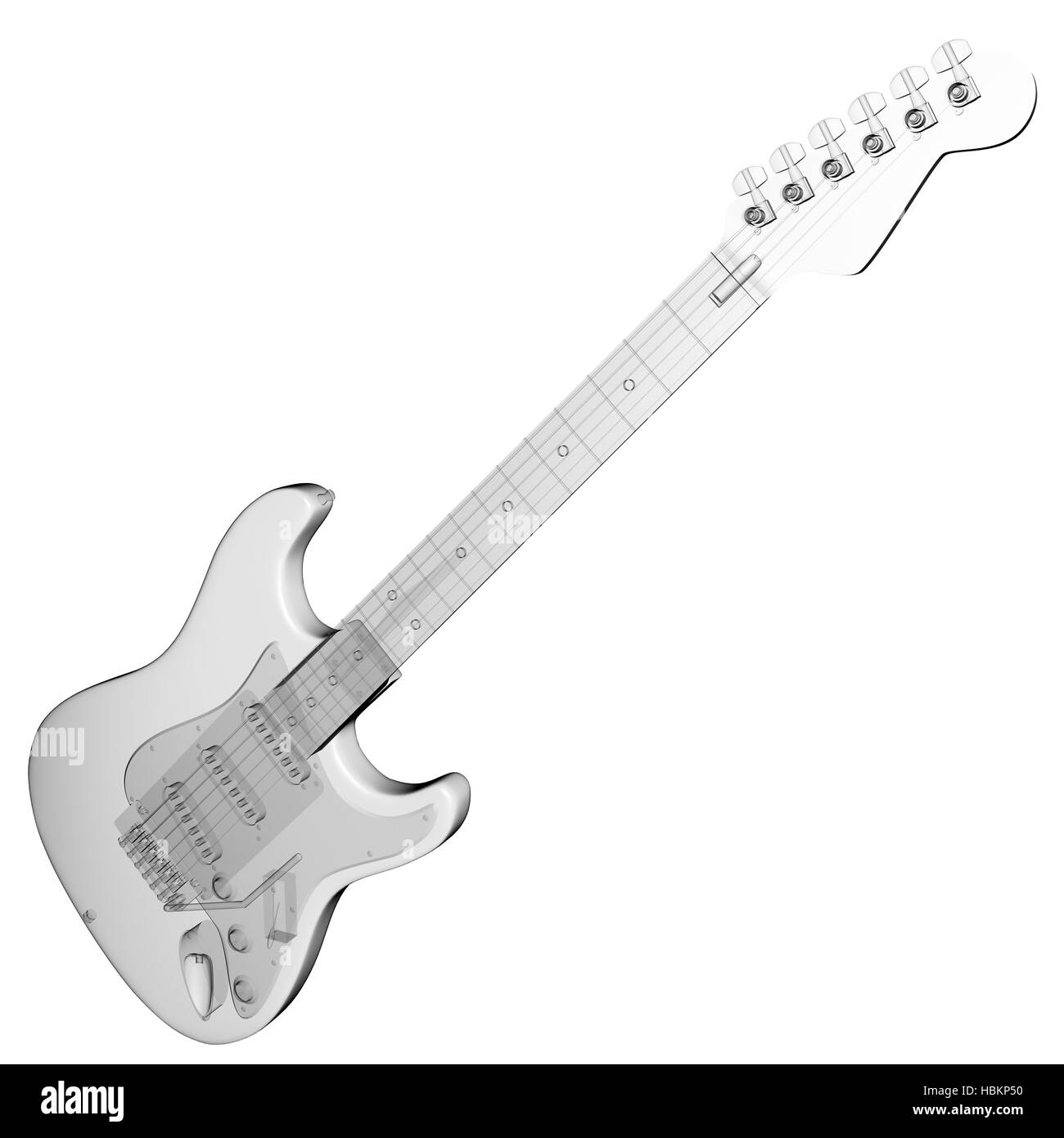 isolierte transparente Gitarre Bild Stockfoto