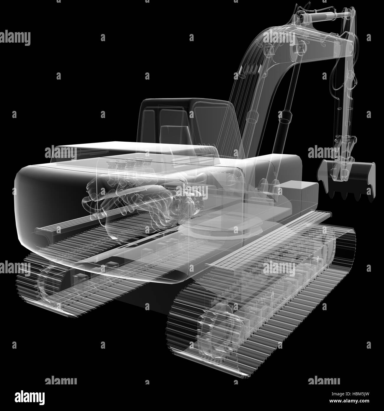 isolierte transparente Bagger Bild Stockfoto