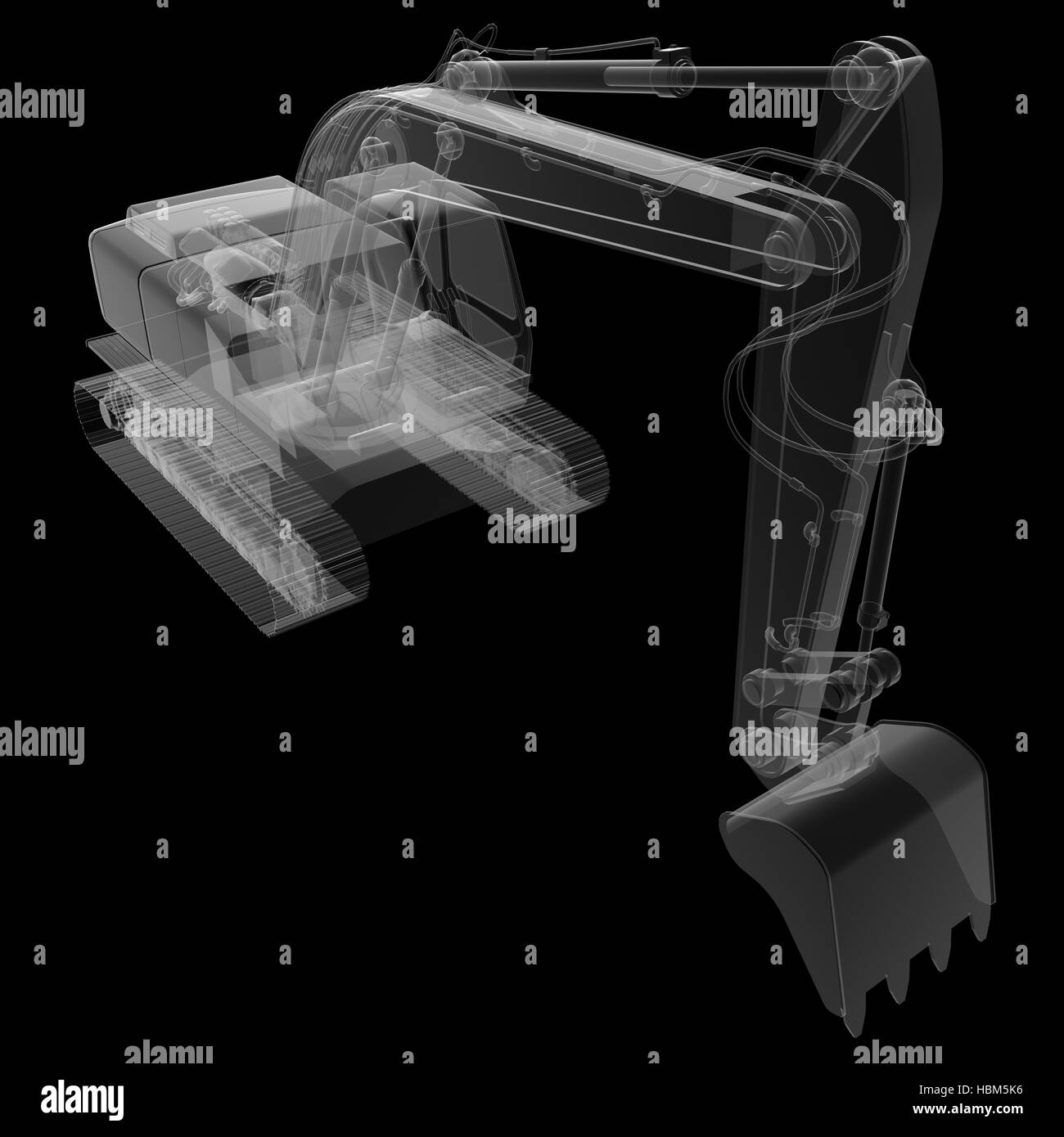 isolierte transparente Bagger Bild Stockfoto