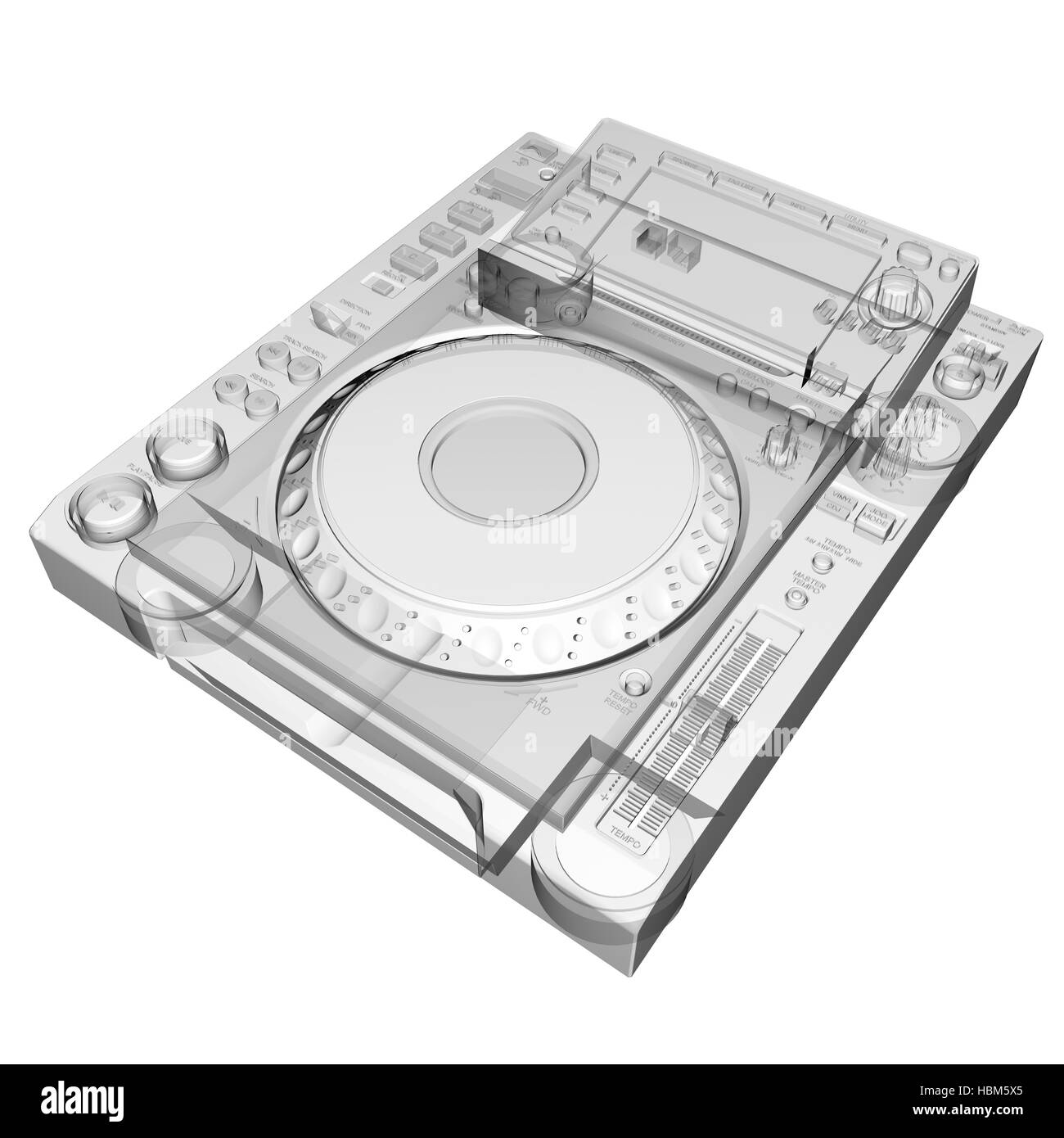 isolierte transparente dj-mixer Stockfoto