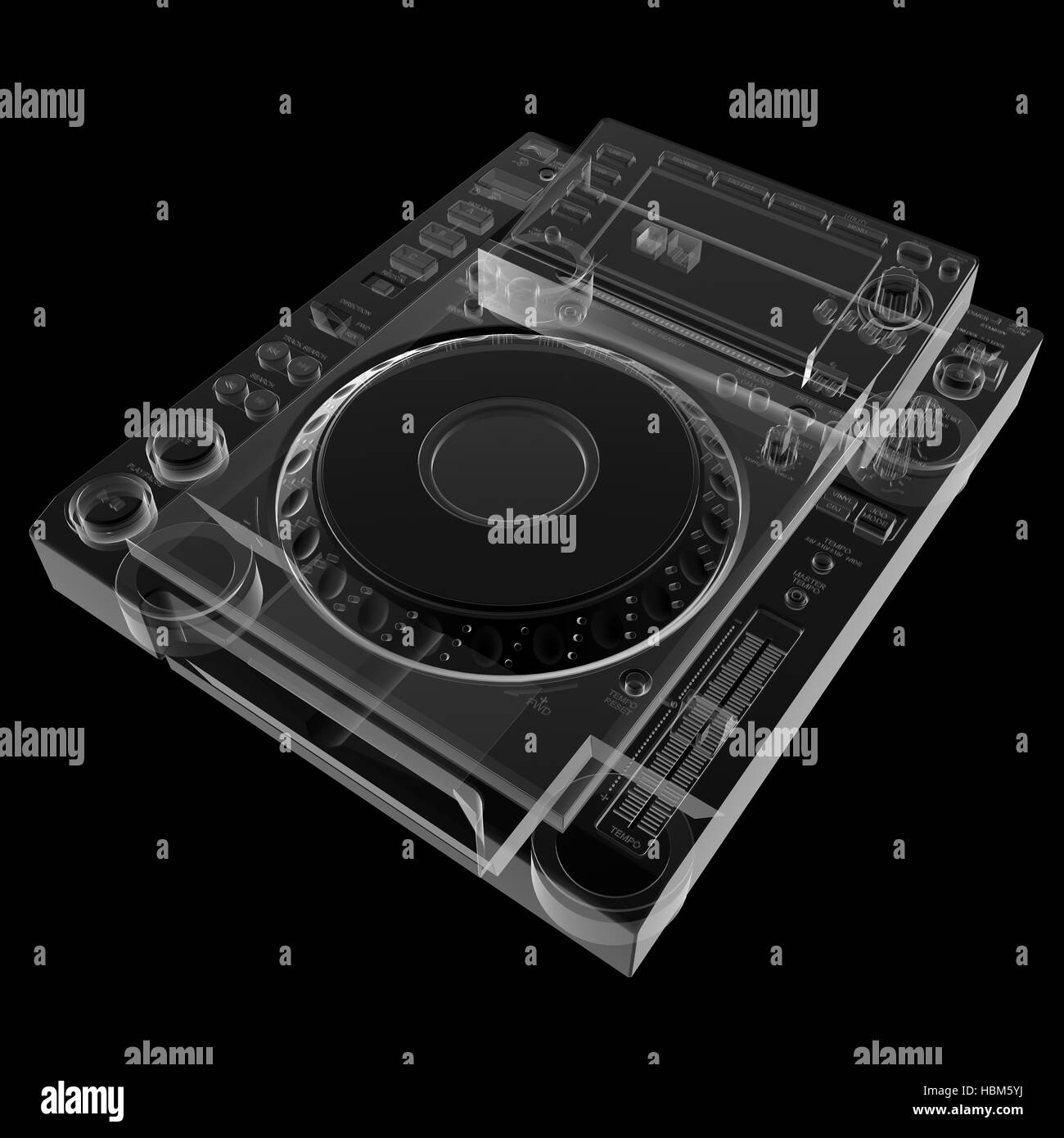isolierte transparente dj-mixer Stockfoto