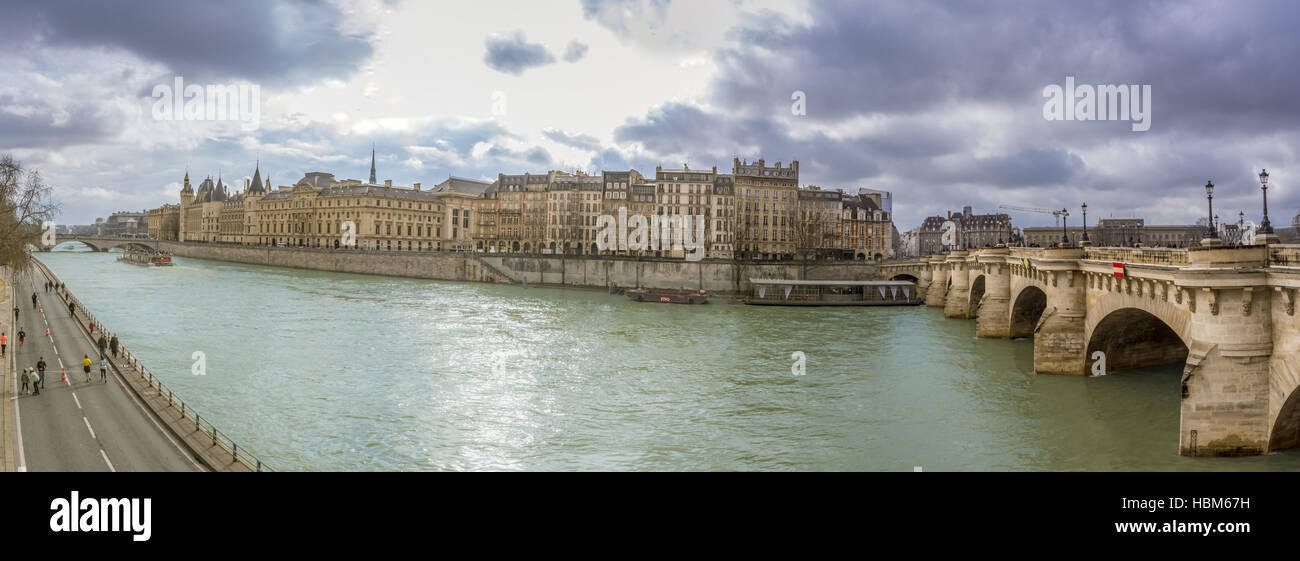 Ufer und Pont Neuf von Paris Stockfoto