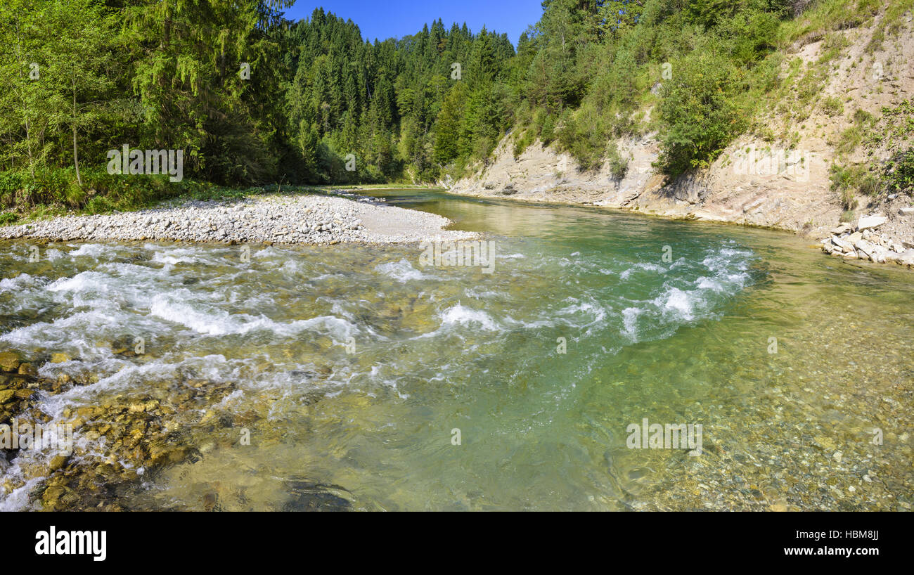 Fluss Ammer in Bayern in natürliche Schlucht Stockfotografie - Alamy