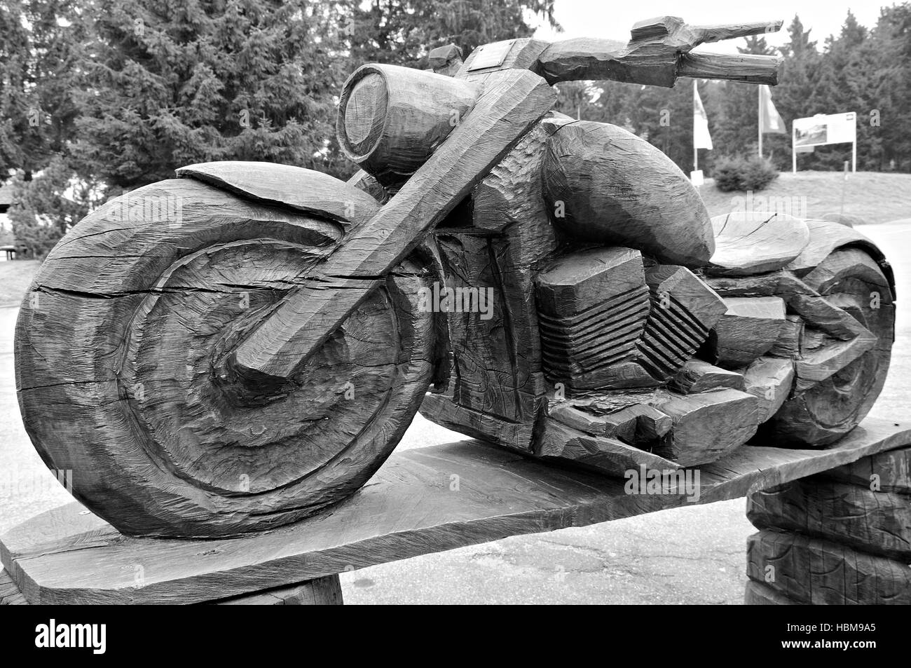 Traum aus Holz schwarz / weiß Stockfoto