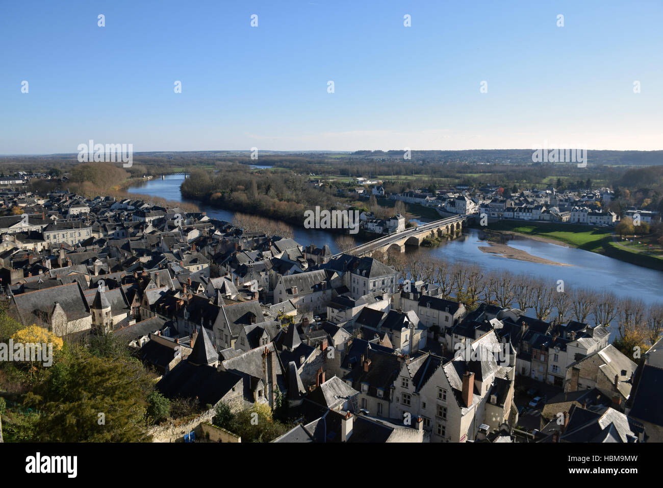 Chinon, Fluss Vienne, Val de Loire-Frankreich Stockfoto