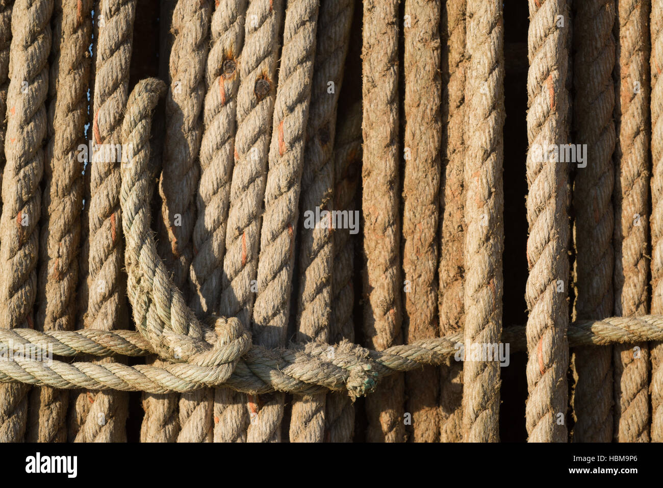 Zwei gespleißten Augen im Seil Stockfoto