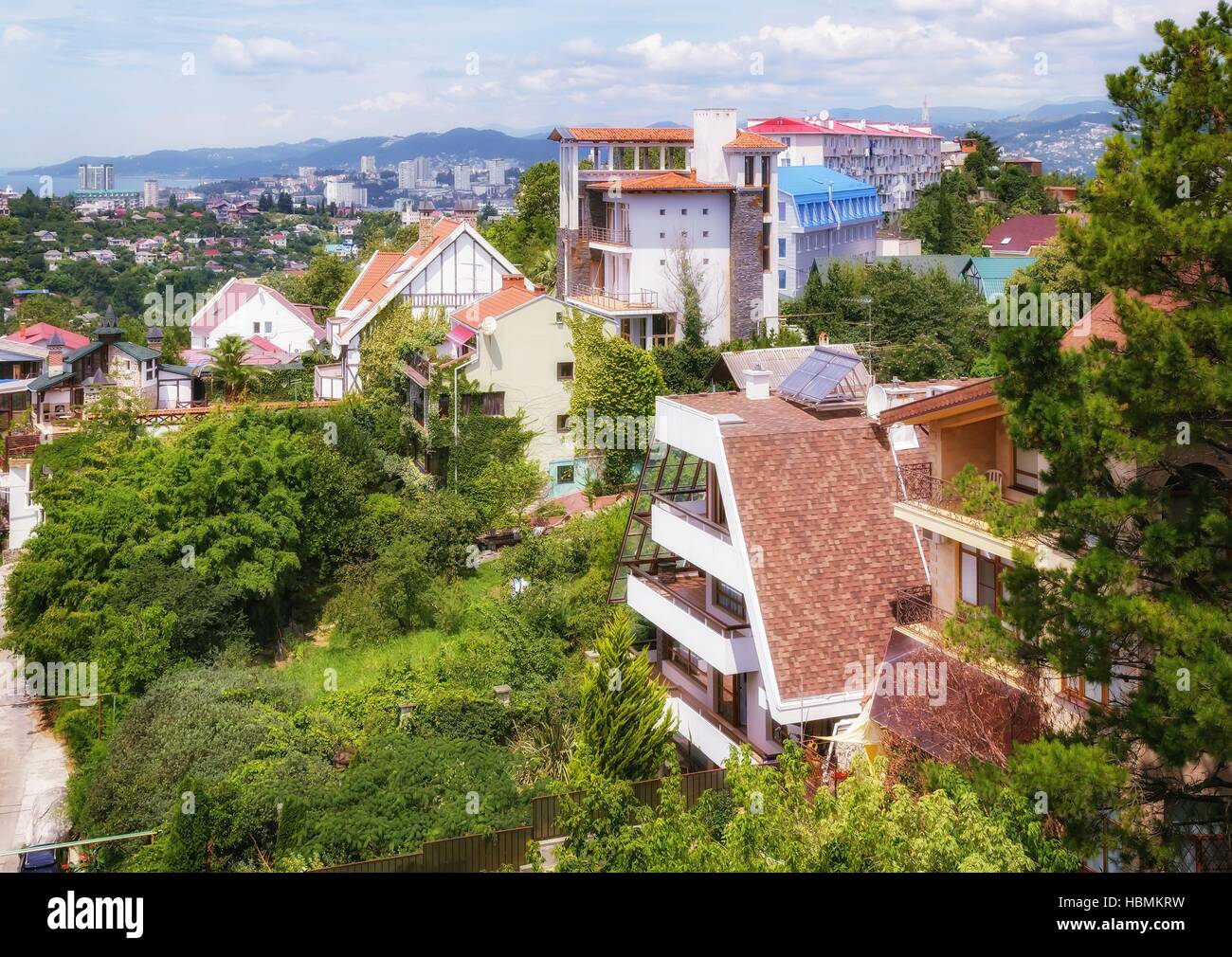 Panoramablick auf die Stadt. Stockfoto