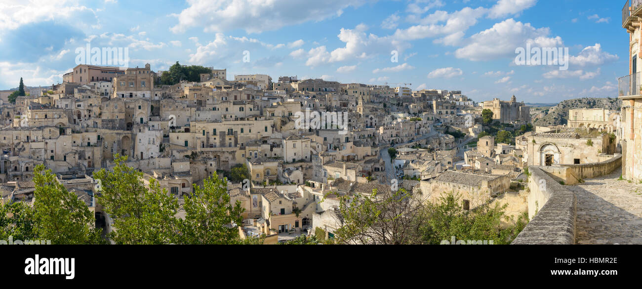 Matera malerischen Blick auf den Sasso Barisano Stockfoto