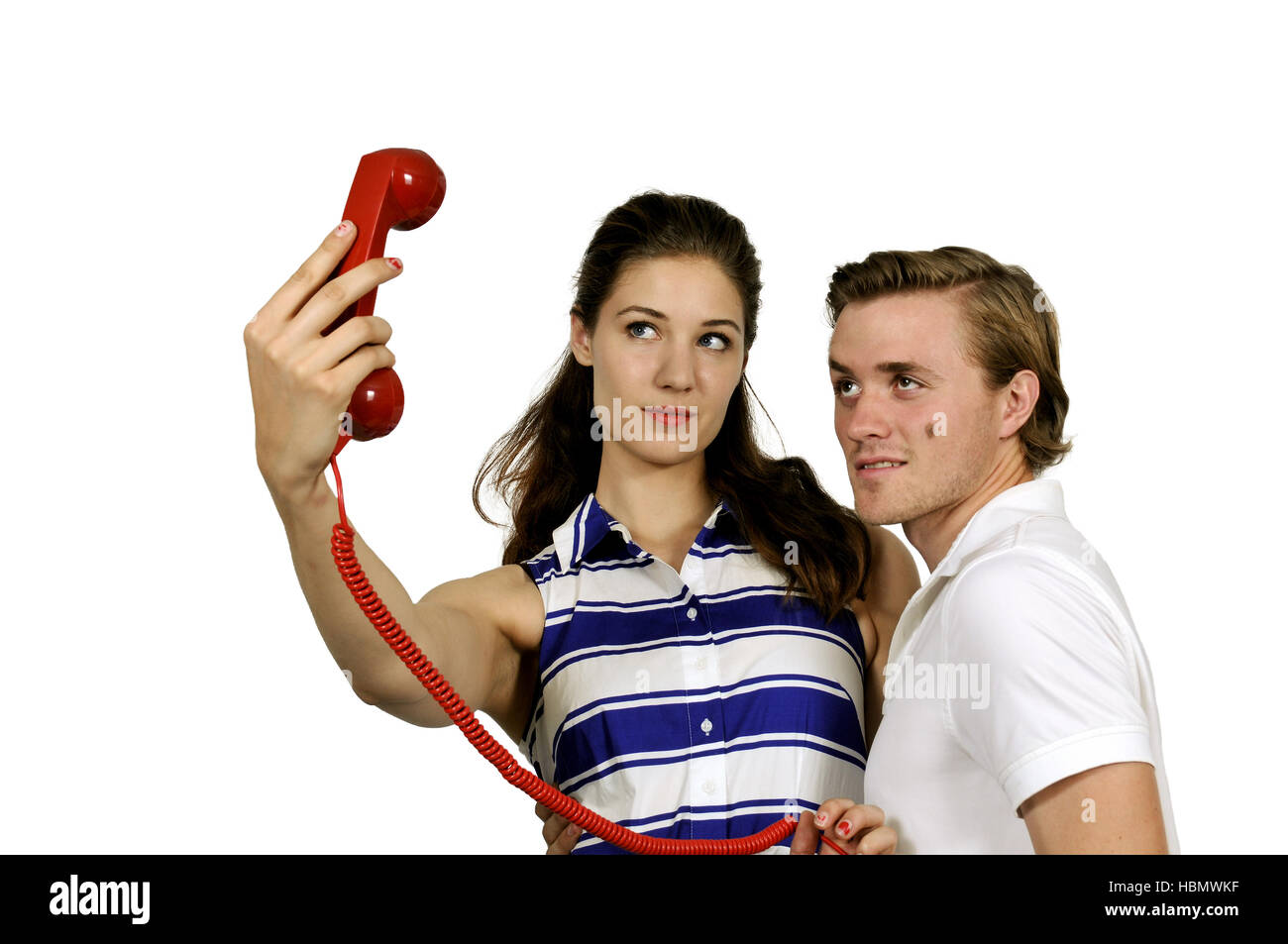 Frau und Mann unter einem selfie Stockfoto