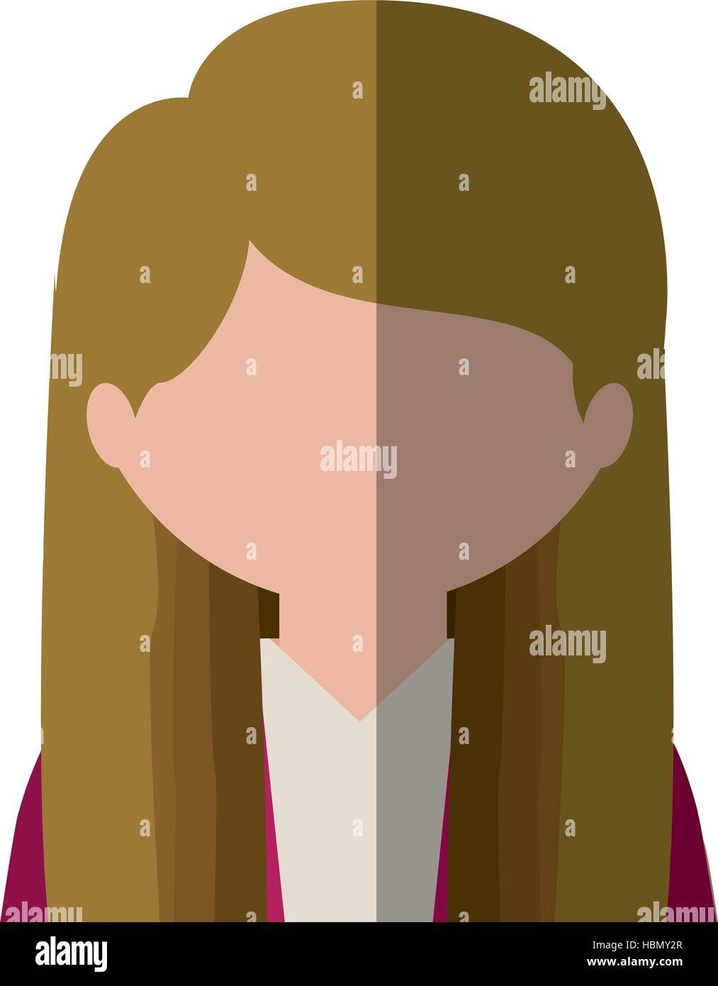 halben Körper Frau blonded im Farbverlauf Vektor-illustration Stock Vektor
