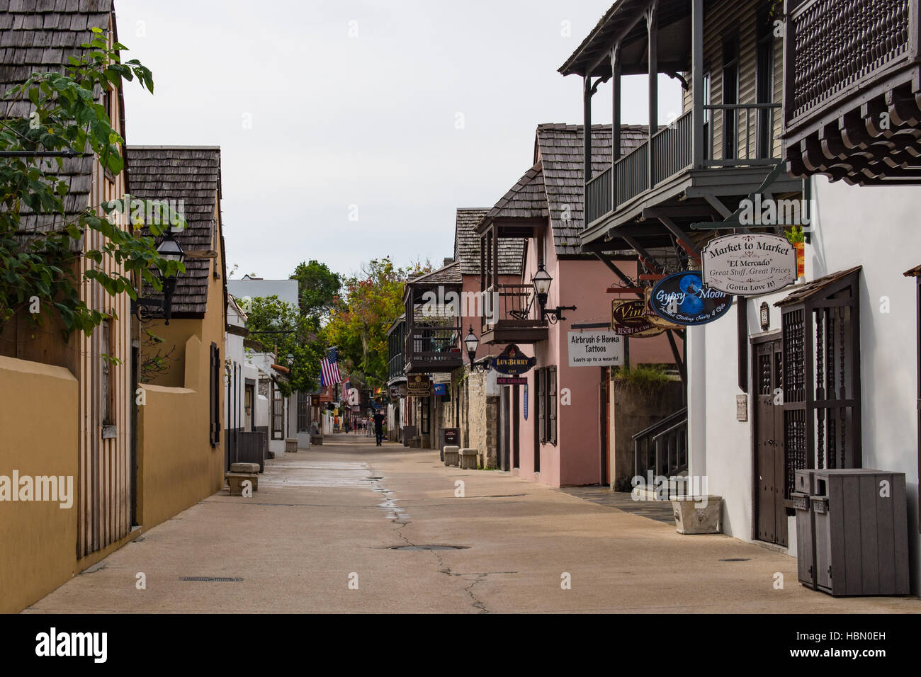 St George Street in St. Augustine, Florida Stockfoto