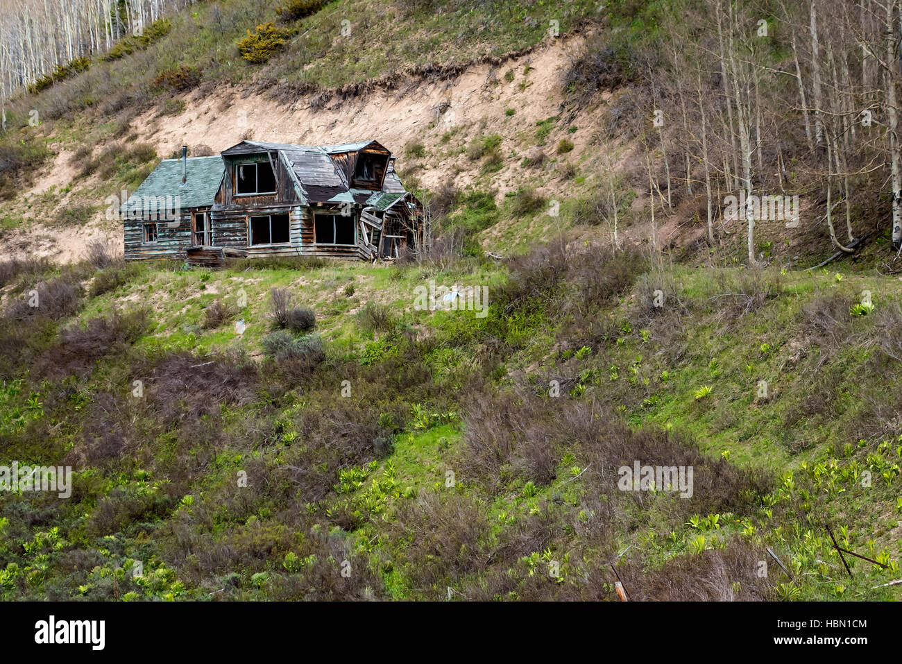 Verlassene Wohnungen in ländlichen Colorado Stockfoto