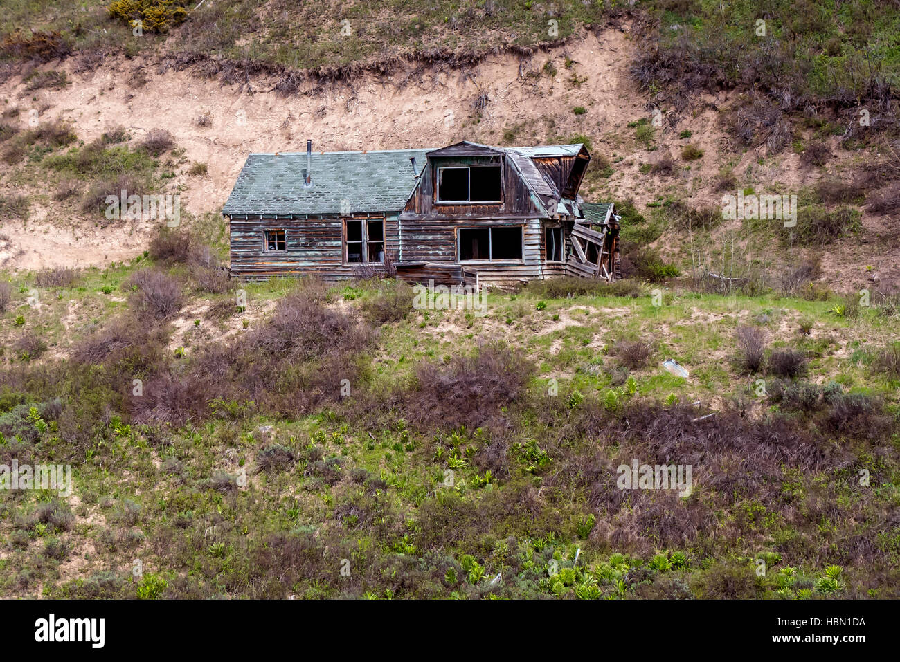 Verlassene Wohnungen in ländlichen Colorado Stockfoto