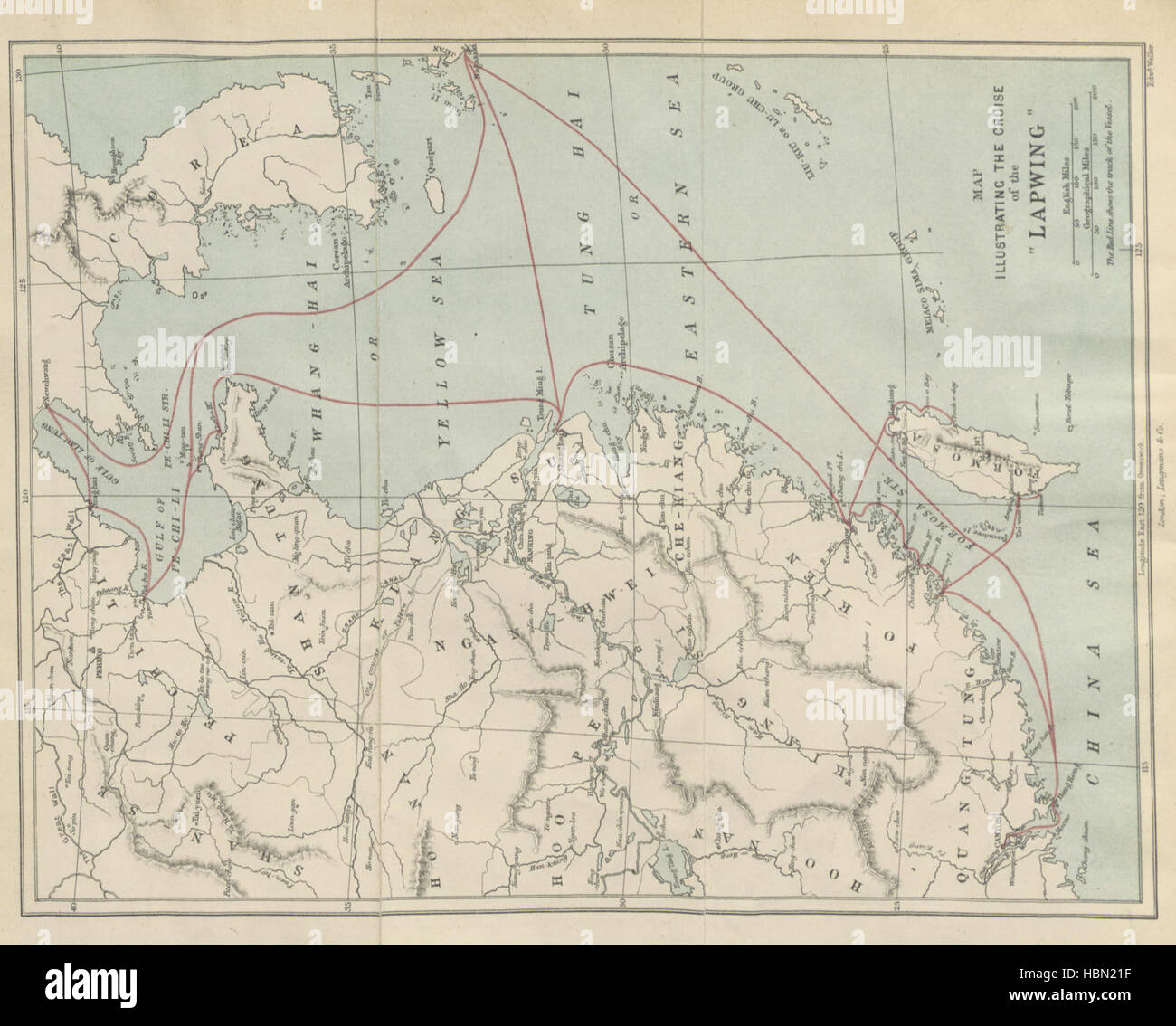 Bild von Seite 26 der "der Flug des der Kiebitz. Ein Marineoffizier Notizen in China, Formosa und Japan "Bild von Seite 26 der" der Flug des die Stockfoto