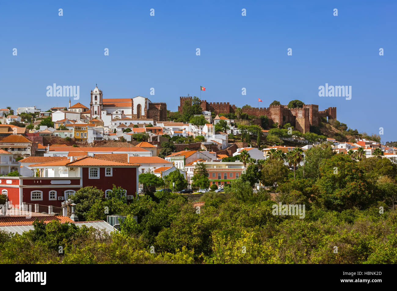 Burg in der Stadt Silves - Algarve-Portugal Stockfoto