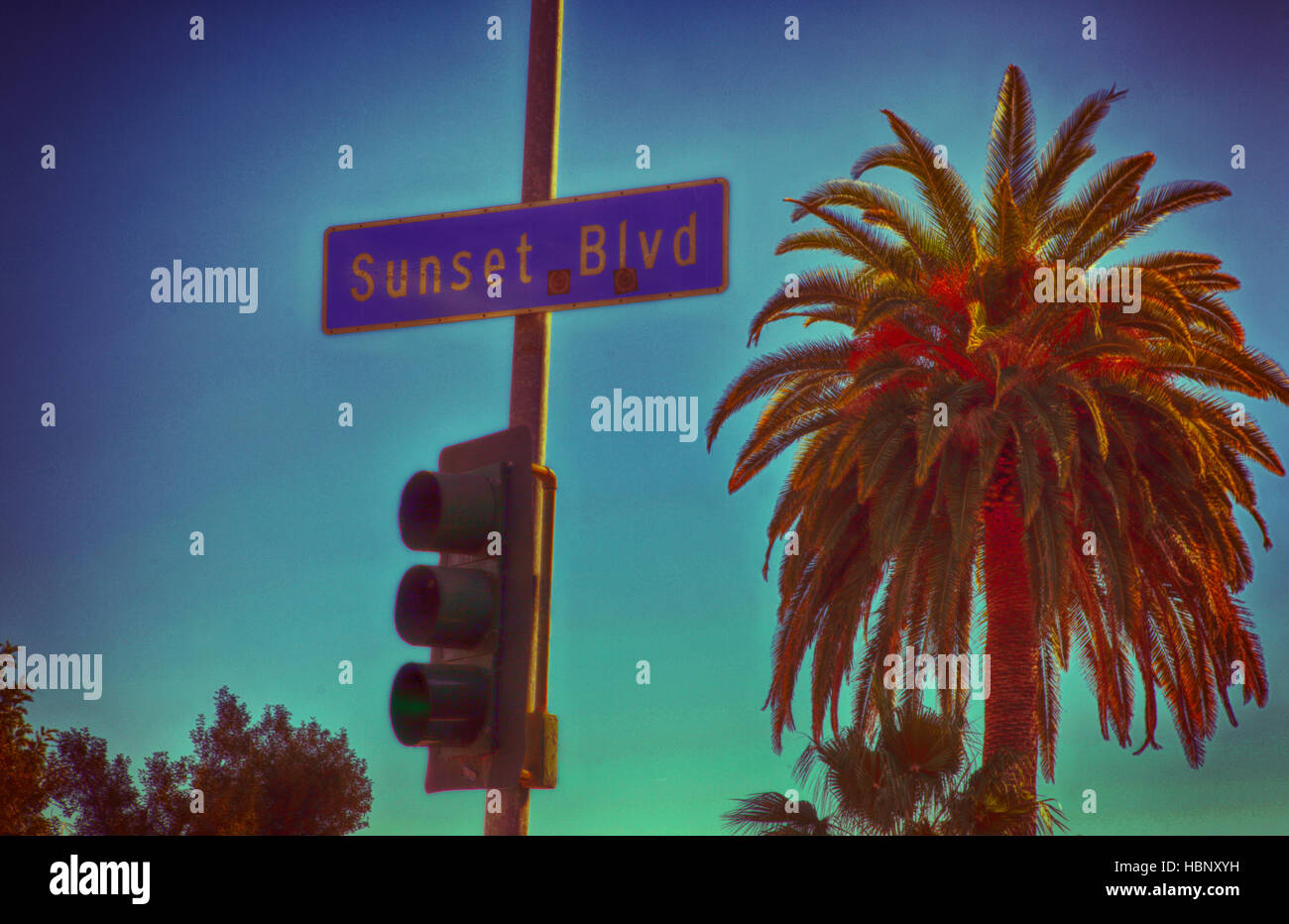 Sunset blvd Stockfoto