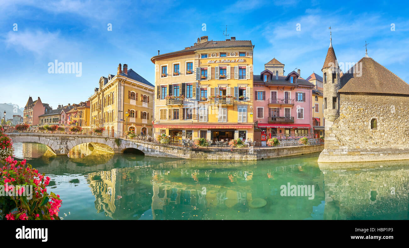 Das Palais de l ' Isle und Canal de Thiou, Annecy, Frankreich Stockfoto