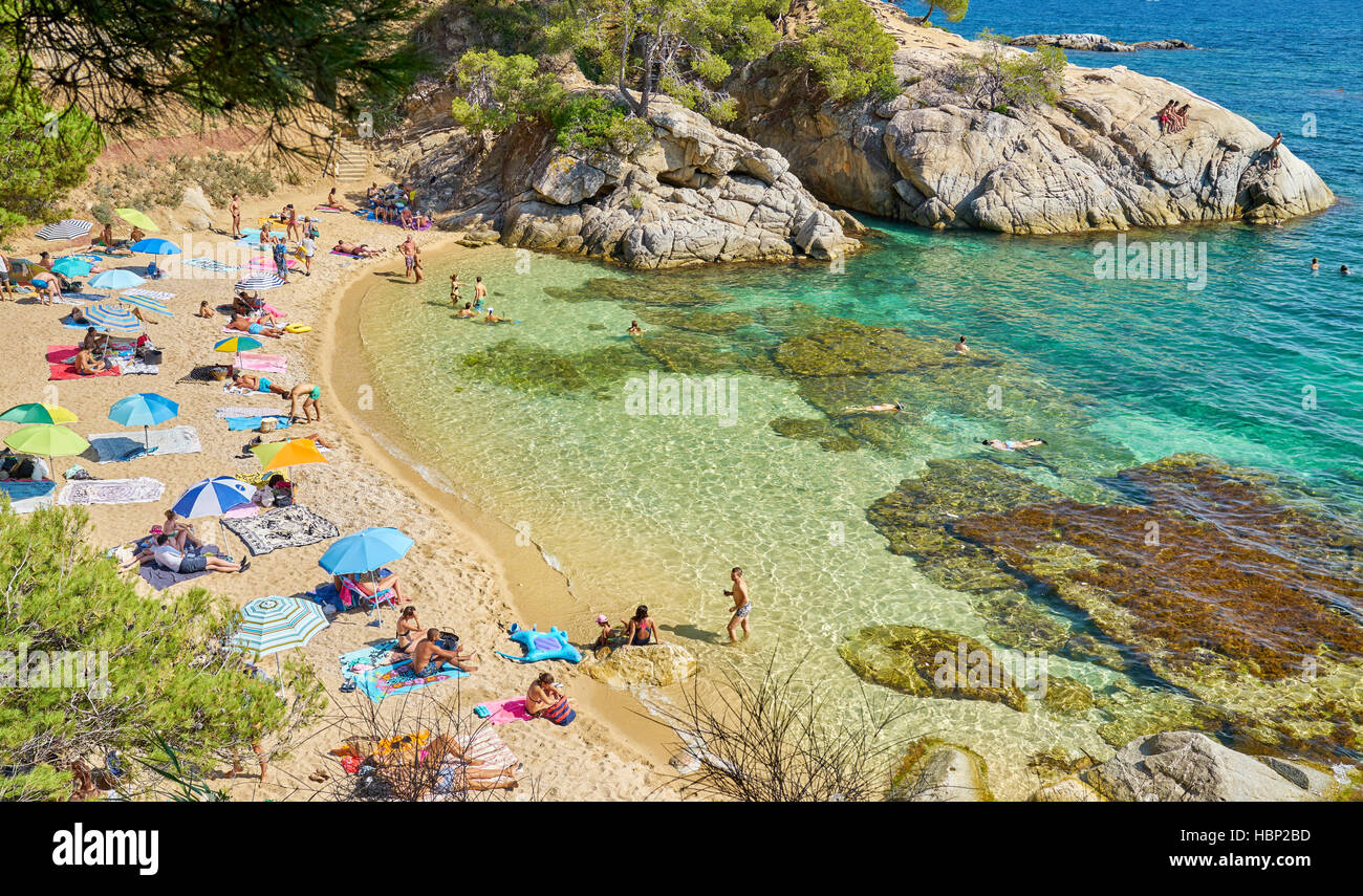 Strand der Costa Brava, Katalonien, Spanien Stockfoto