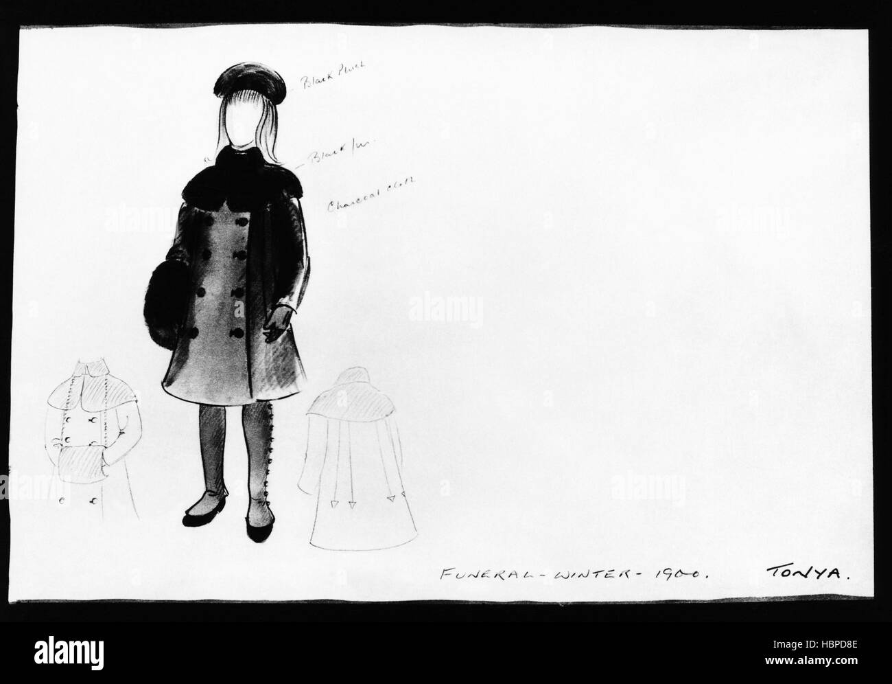 Doktor ZHIVAGO, Kostüm-Design-Skizzen, 1965 Stockfoto